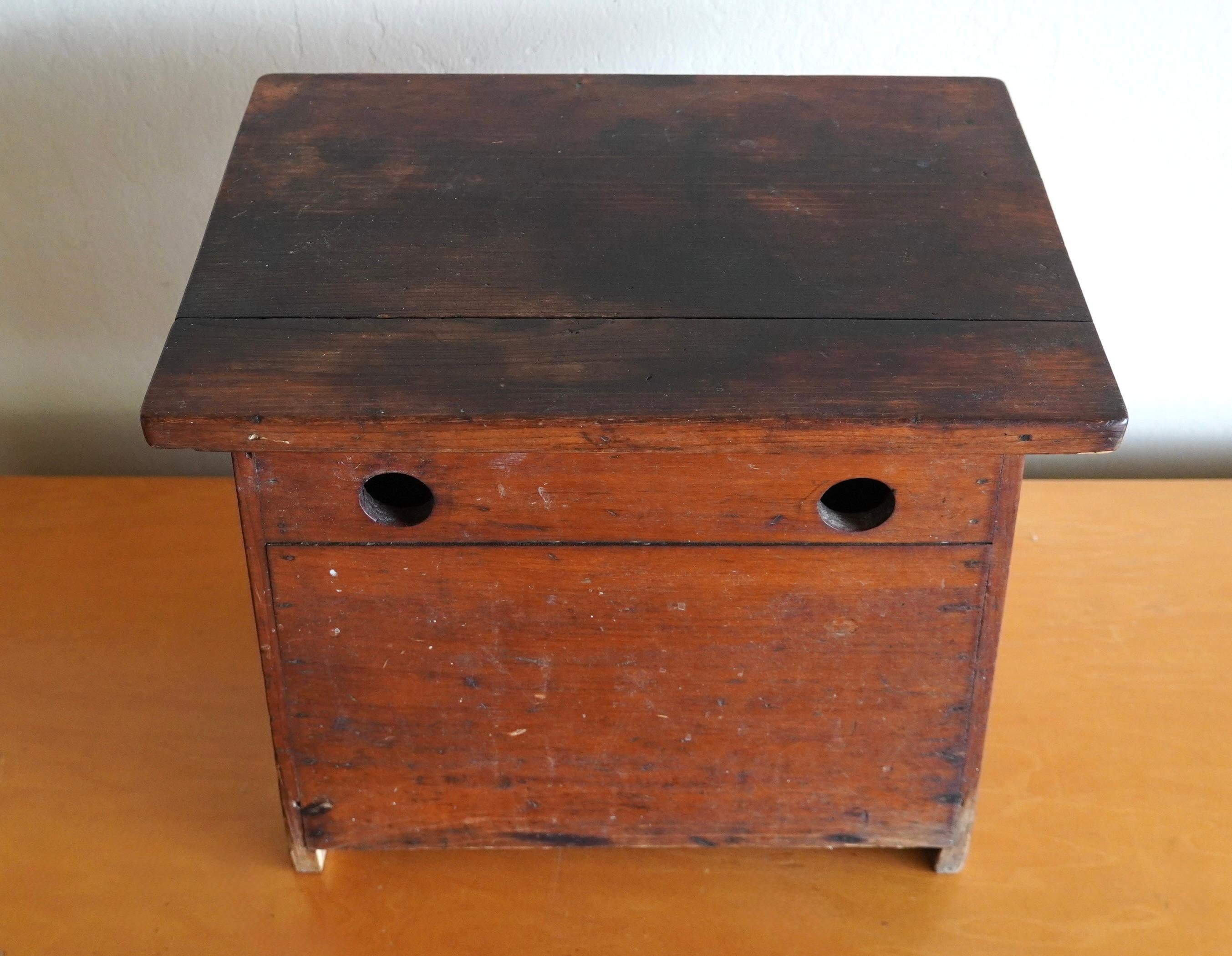 Vintage Japanese Shop Keepers Stool with Lidded Top For Sale 2