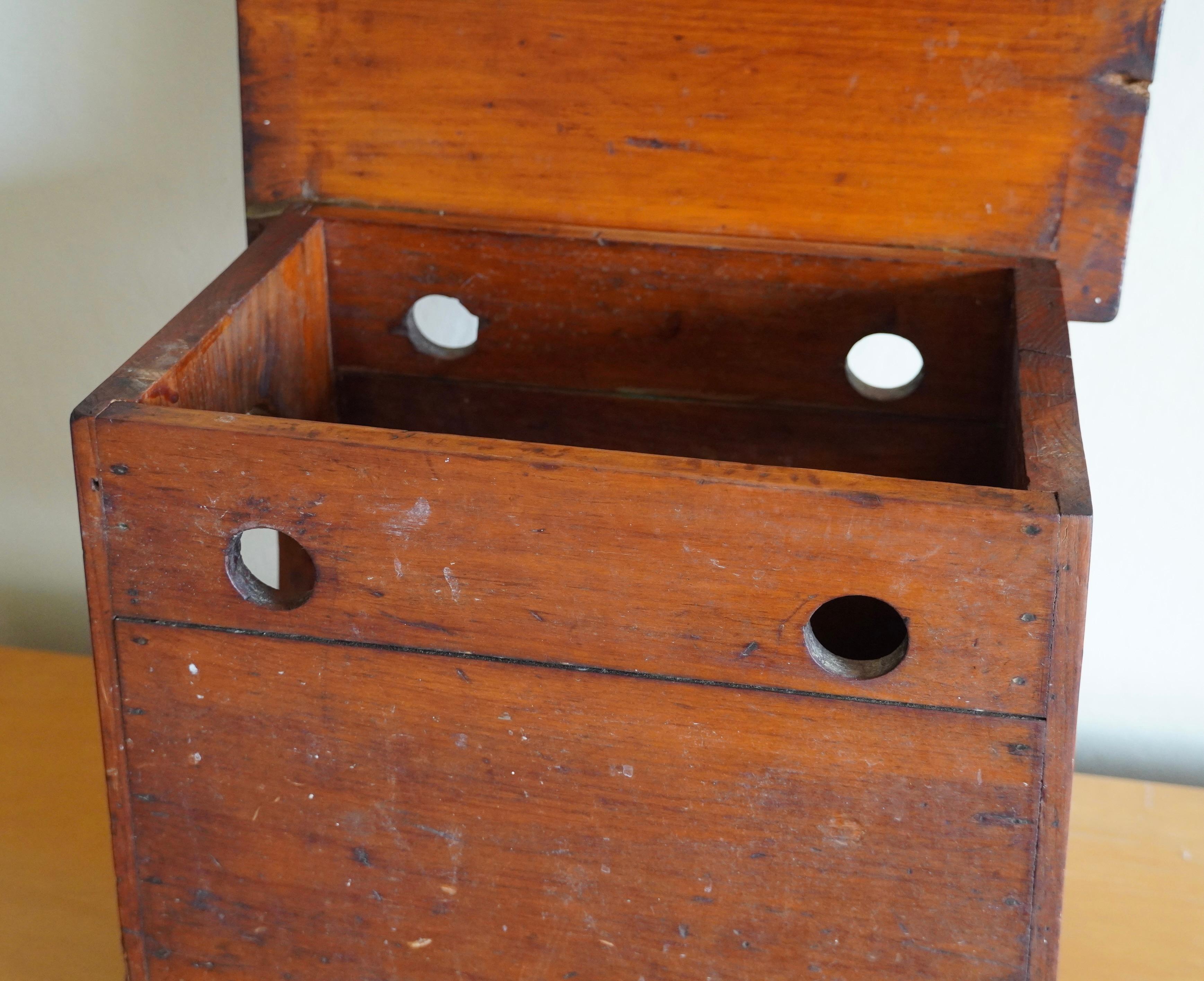 Vintage Japanese Shop Keepers Stool with Lidded Top For Sale 3