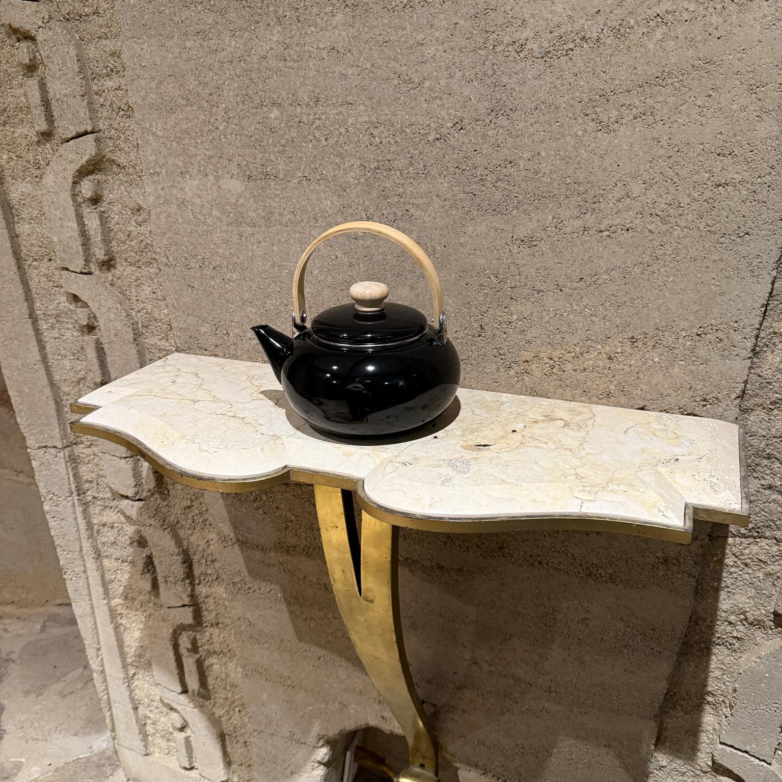 Pequeña tetera japonesa vintage de esmalte negro en Bueno estado para la venta en Chula Vista, CA