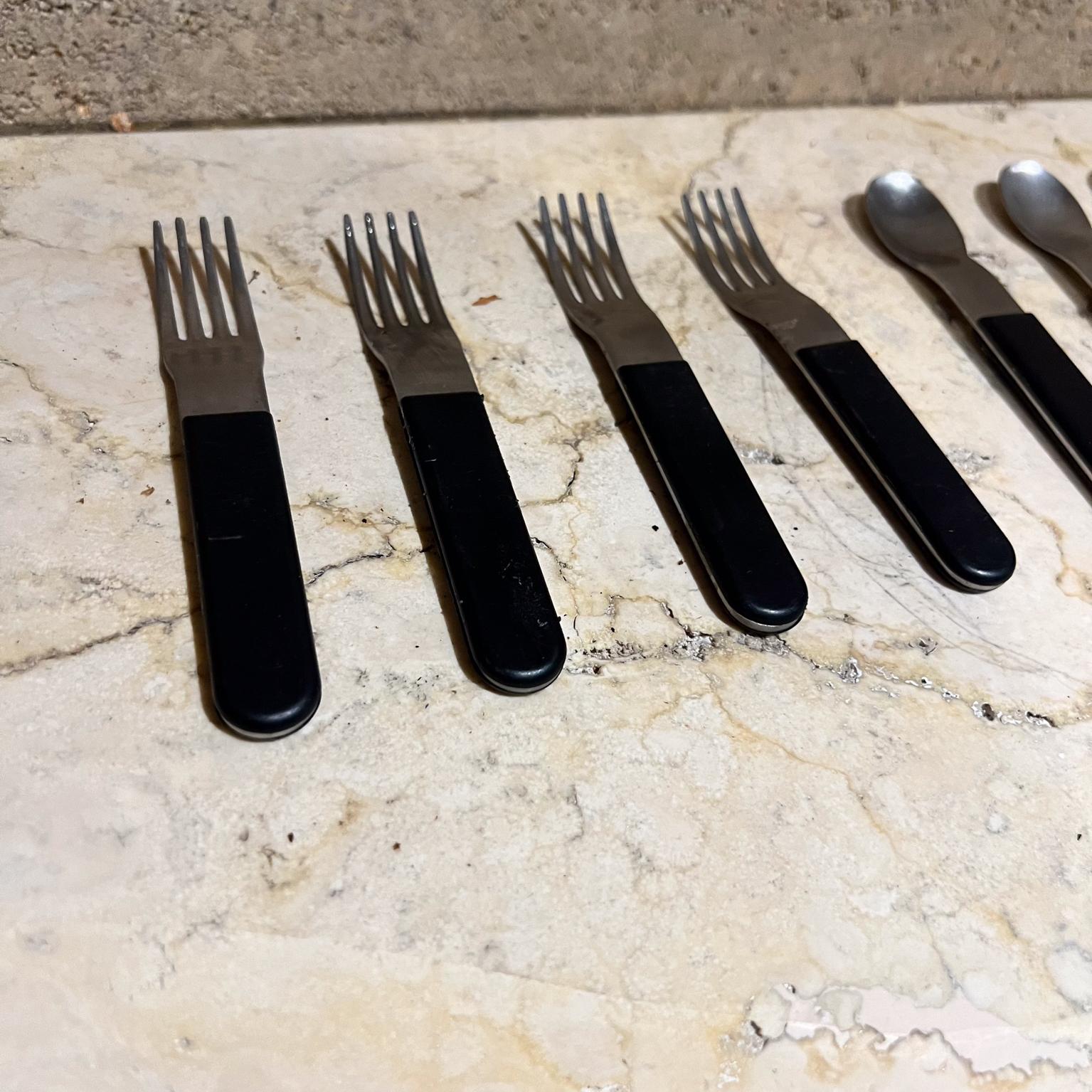Vintage Japanese Stainless Flatware Fork Spoon Set Eight 4