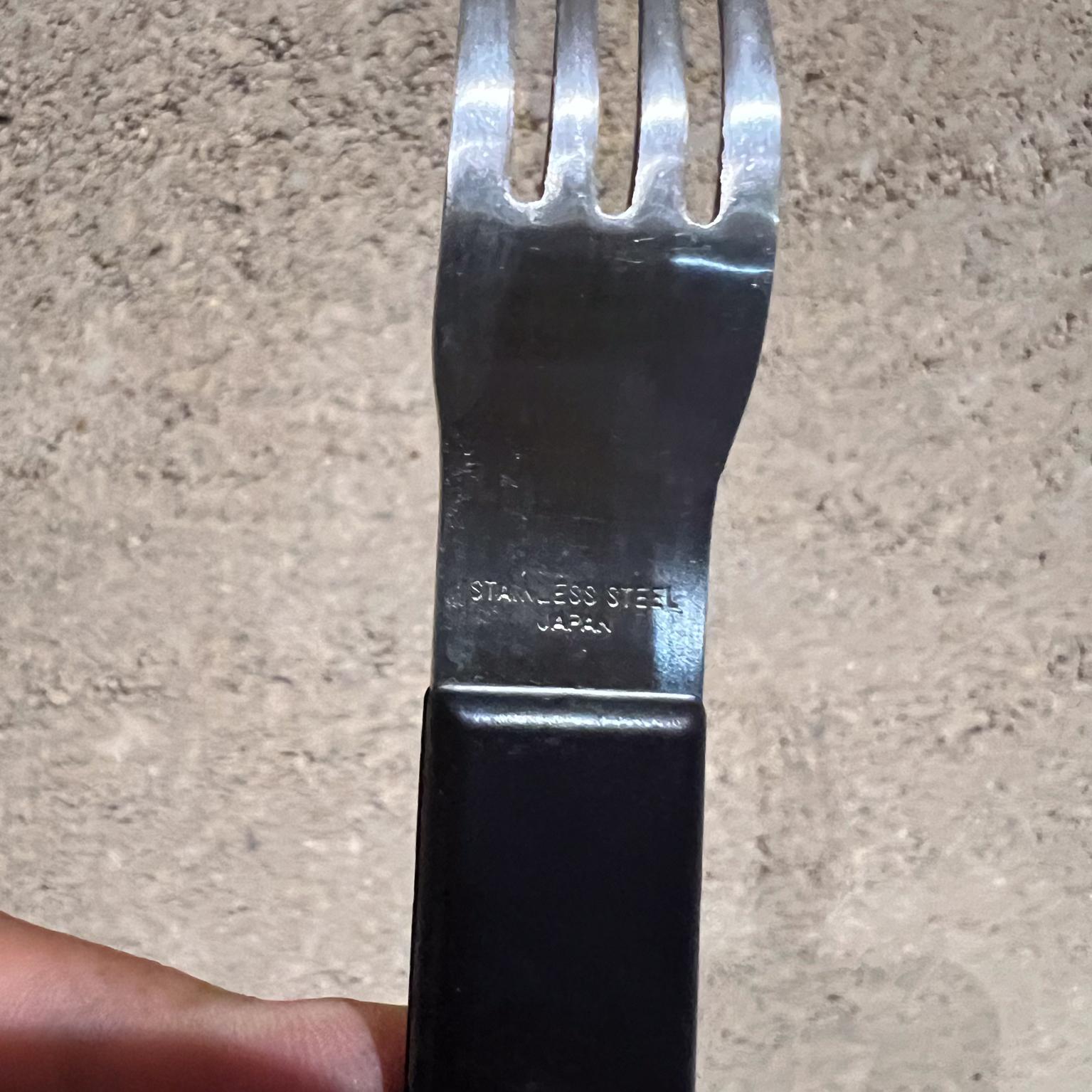 Vintage Japanese Stainless Flatware Fork Spoon Set Eight In Good Condition In Chula Vista, CA