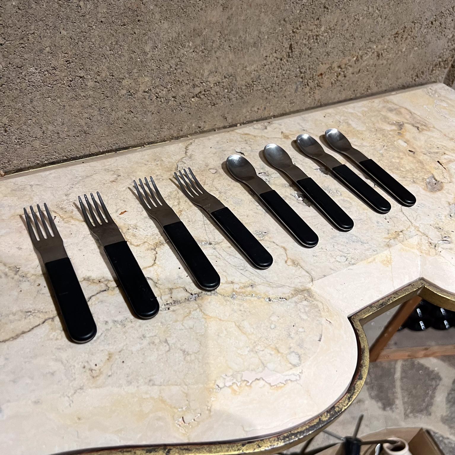 Vintage Japanese Stainless Flatware Fork Spoon Set Eight 3
