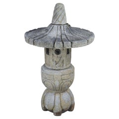 Vintage Japanese Stone Stacked Pagoda Garden Snow Lantern Sculpture Statue 39"