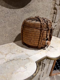 Vintage Japanese Stoneware Wrapped Cask Sake Jug