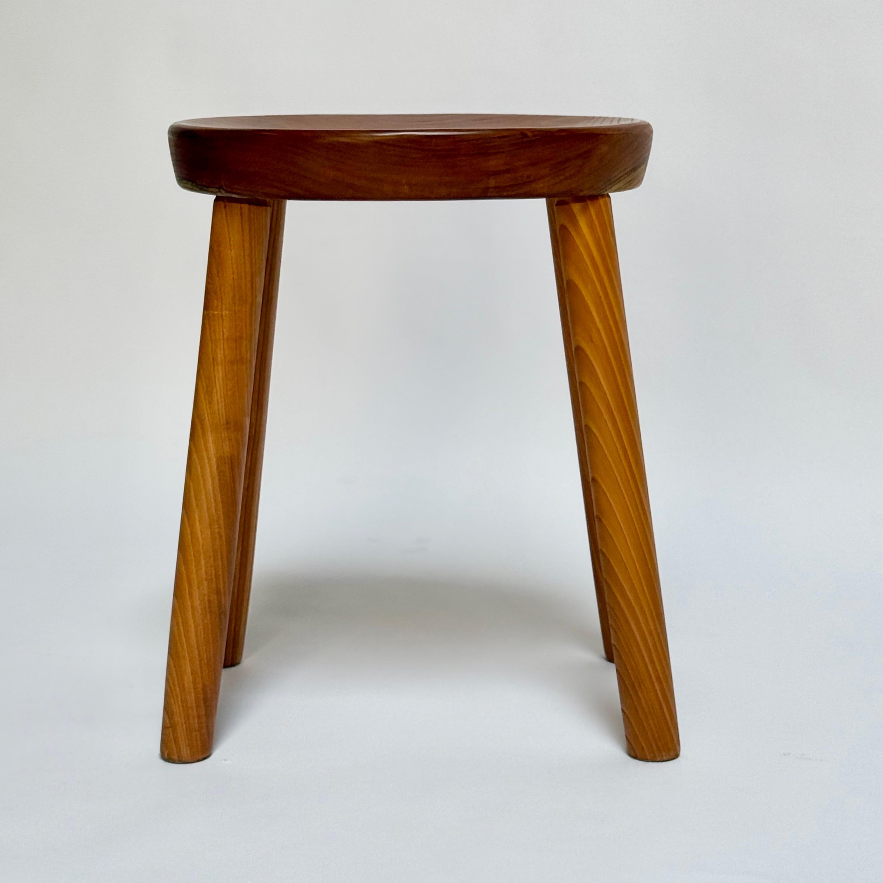 Vintage Japanese Studio Craft Wood Stool For Sale 2