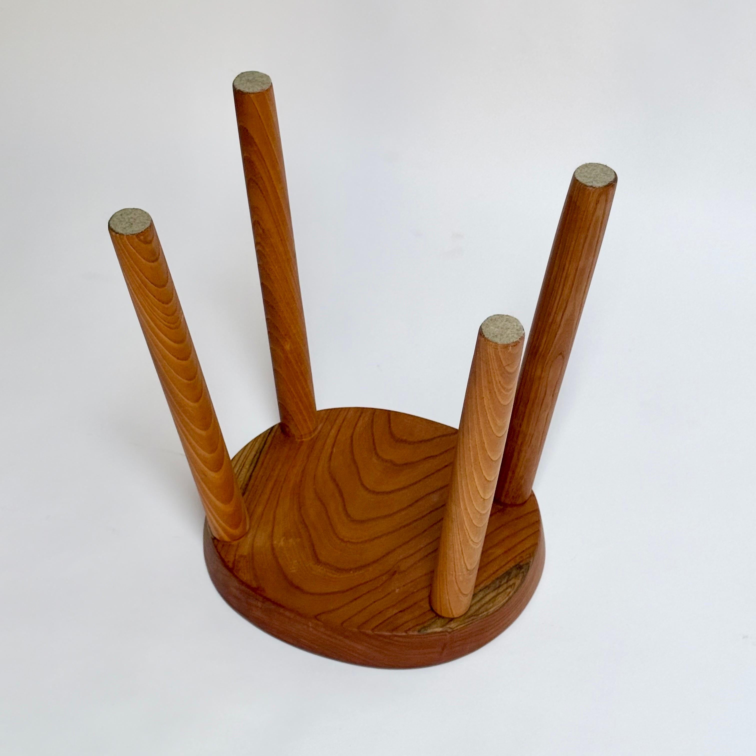 Vintage Japanese Studio Craft Wood Stool For Sale 3