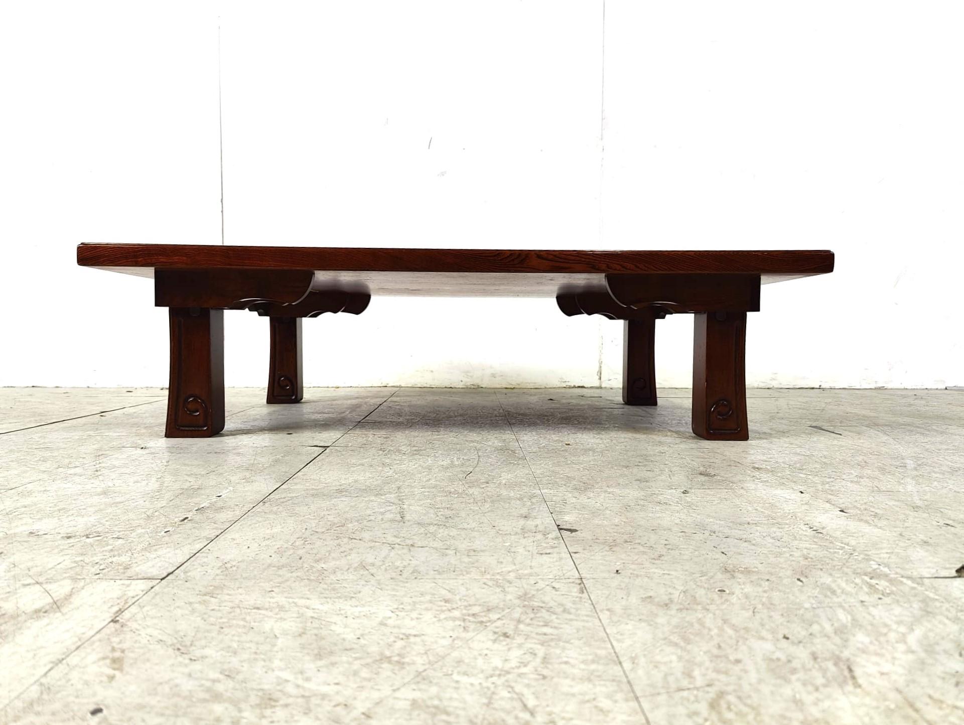 Mid-Century Modern Vintage japanese style coffee table, 1970s For Sale
