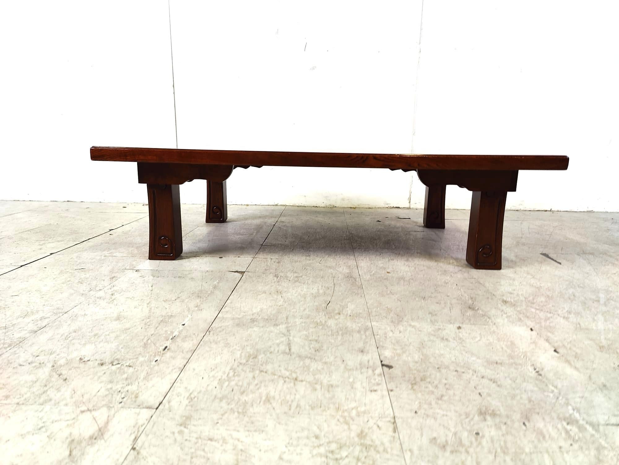 Vintage japanese style coffee table, 1970s In Good Condition For Sale In HEVERLEE, BE