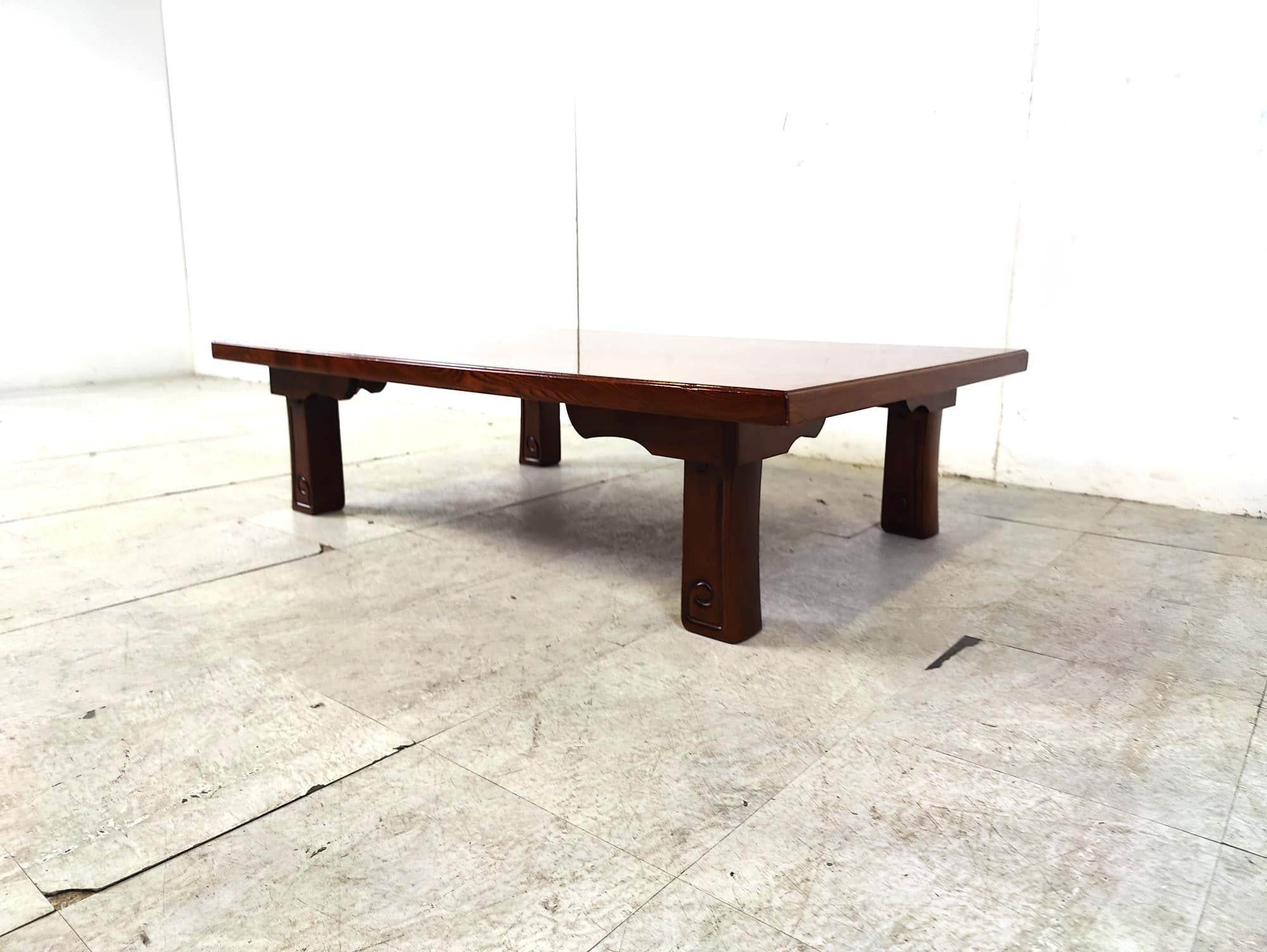 Late 20th Century Vintage japanese style coffee table, 1970s For Sale