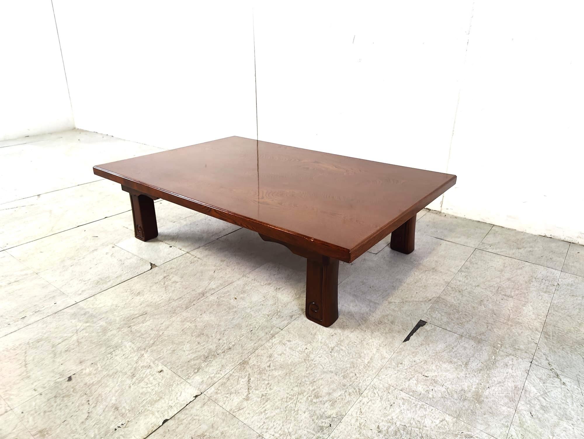 Wood Vintage japanese style coffee table, 1970s For Sale