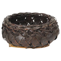 Vintage Japanese Susutake Bamboo Ikebana Basket Wagumi Style