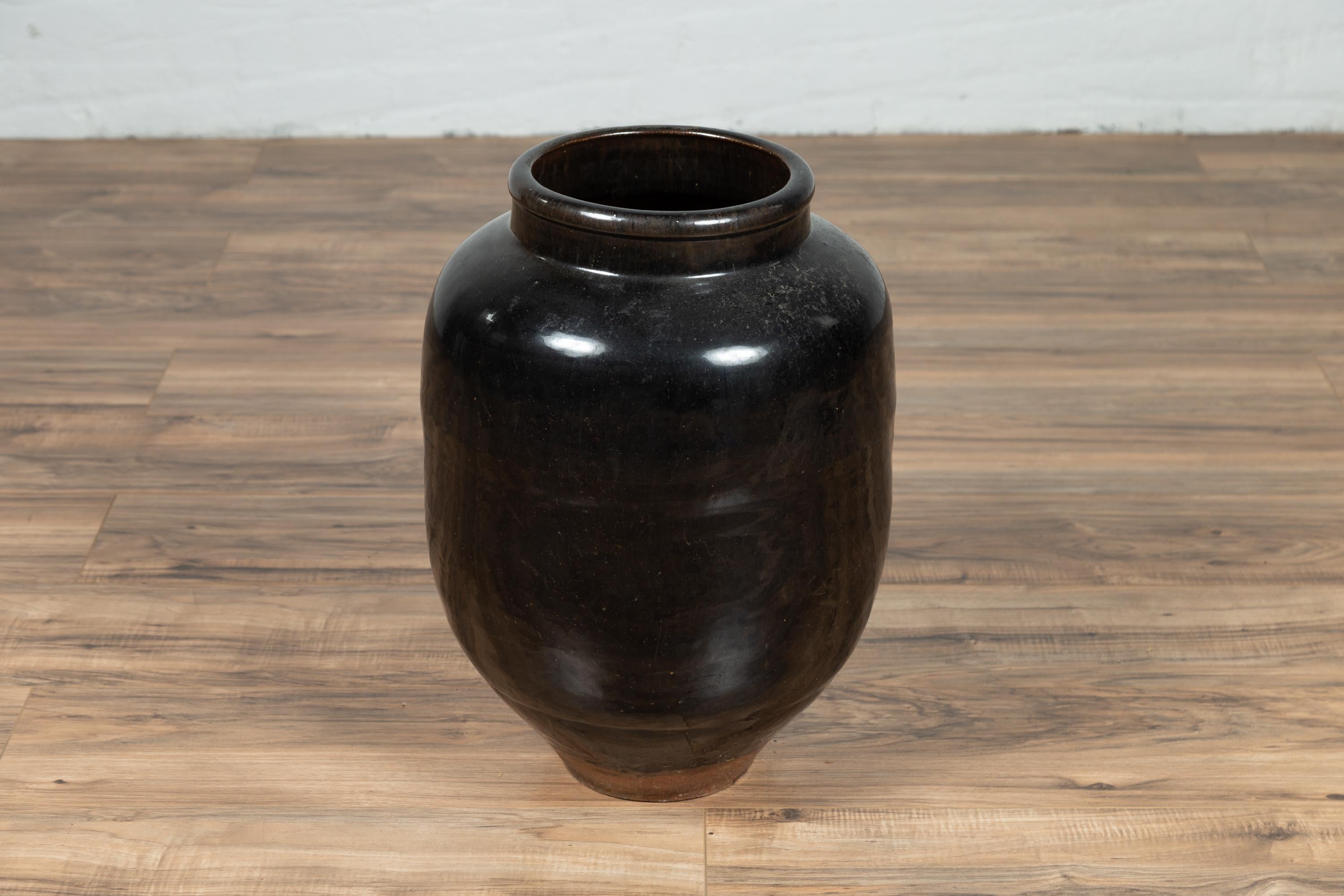 Vintage Japanese Taisho Period Black Water Jug from the Early 20th Century 2