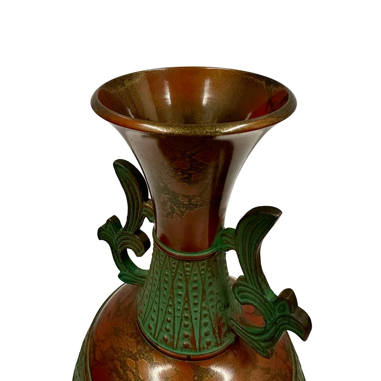 Vintage Japanese Takenaka Copper Vase For Sale 2