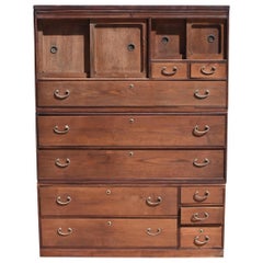 Large Antique Japanese Tansu Chest, 3-Piece Set, Chests of Drawers