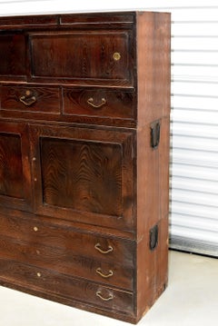 Vintage Japanese Tansu Chest, Three-Piece Set