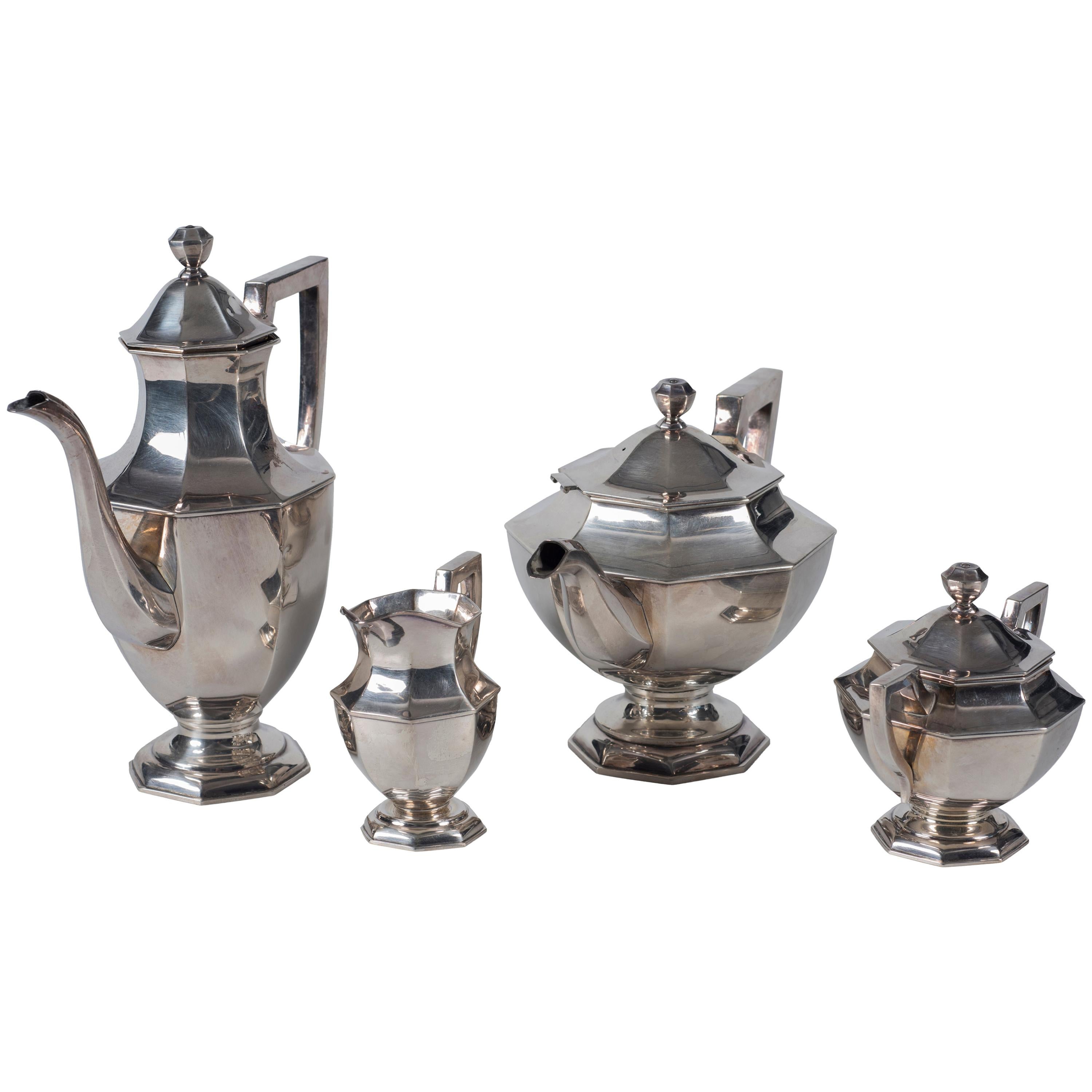 Set d'argento da tè e caffè giapponese d'epoca, 20° secolo