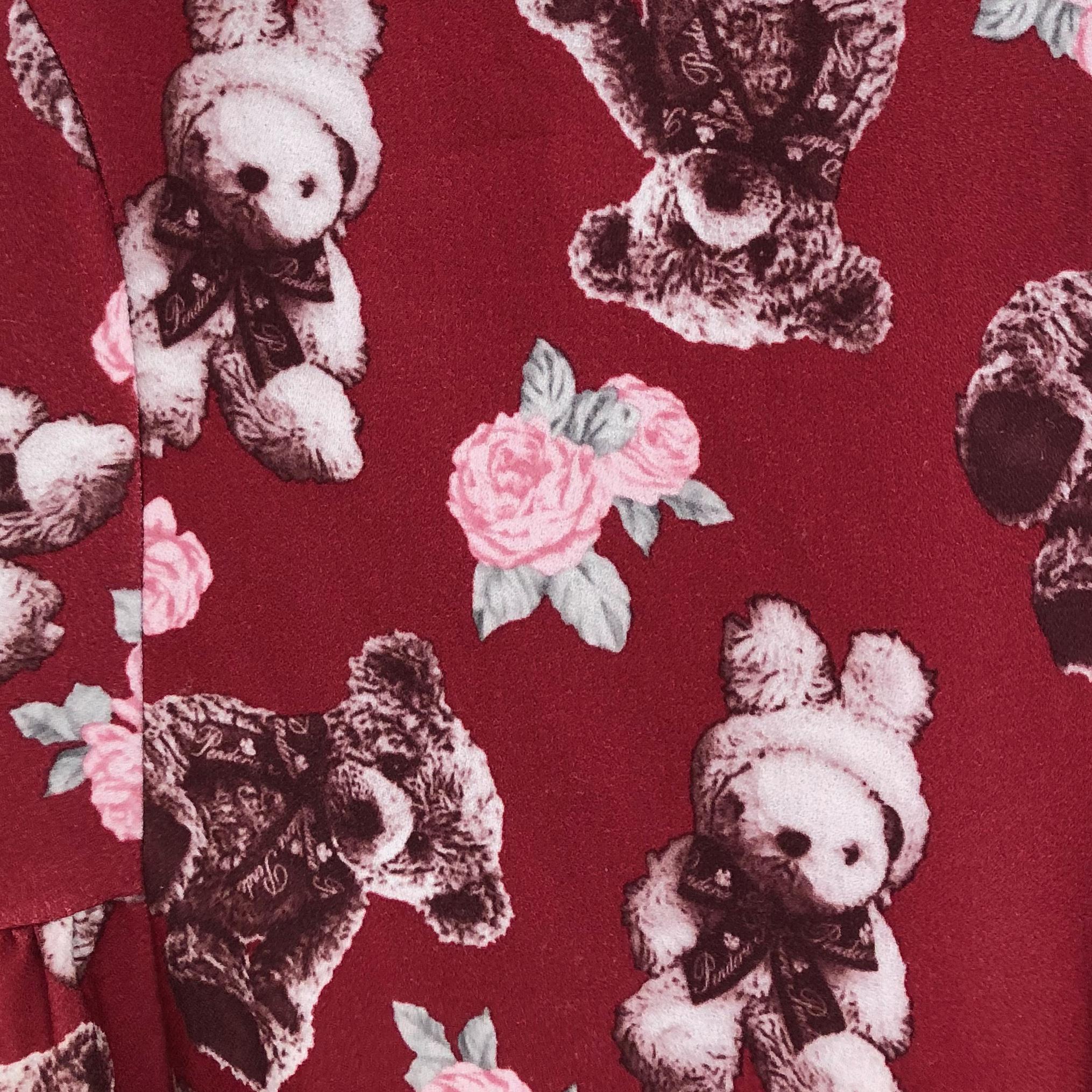 Japanisches Teddybär-Rotes Vintage-Kleid mit Peter Pan-Kragen im Angebot 2