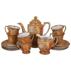 Vintage Japonés Mil Flores Satsuma Porcelana Demitasse Té Café Set