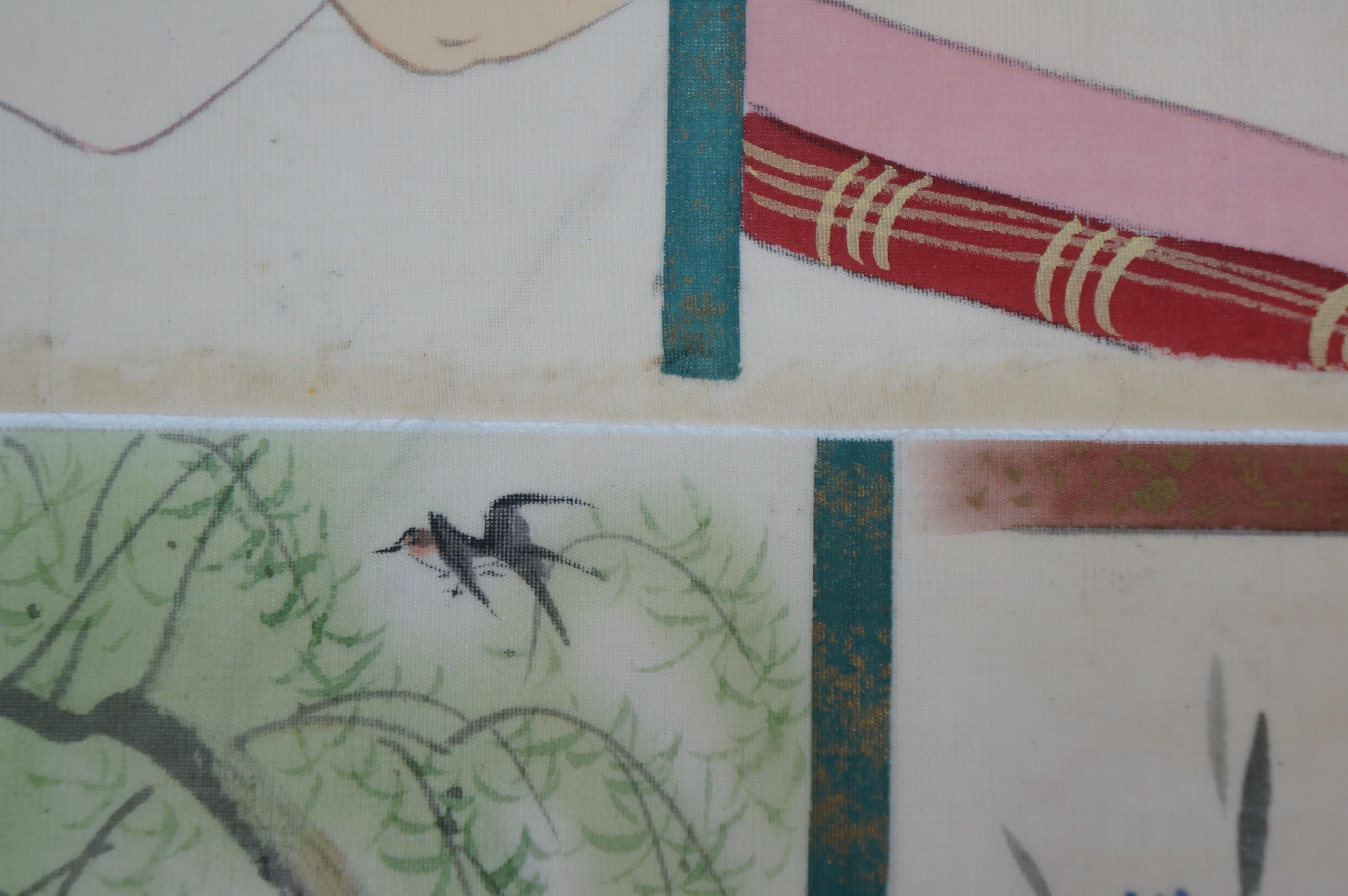 Vintage Japanese Ukioye Shunga Erotic Hand gemalt Scoll 31