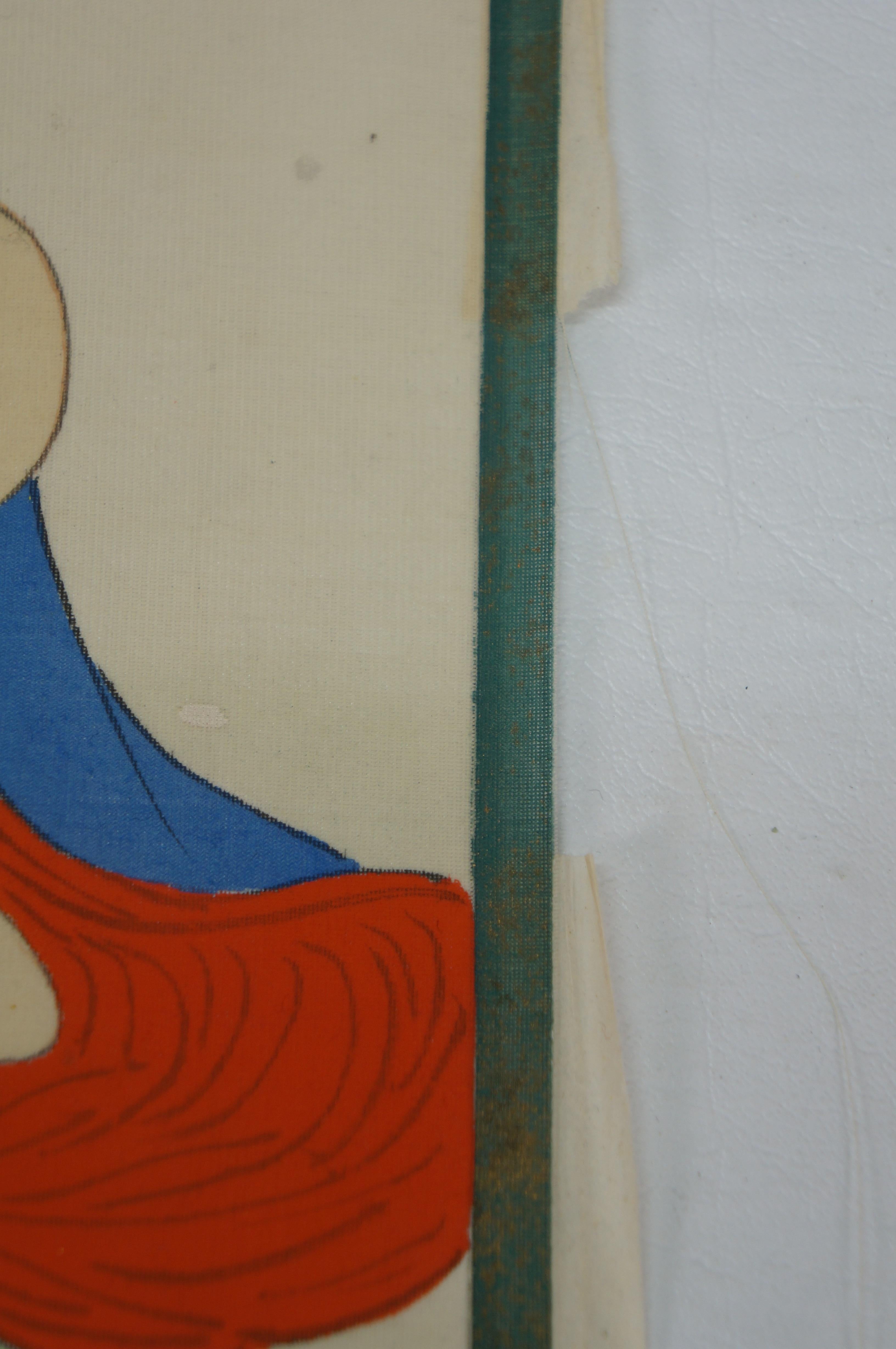 Vintage Japanese Ukioye Shunga Erotic Hand gemalt Scoll 31