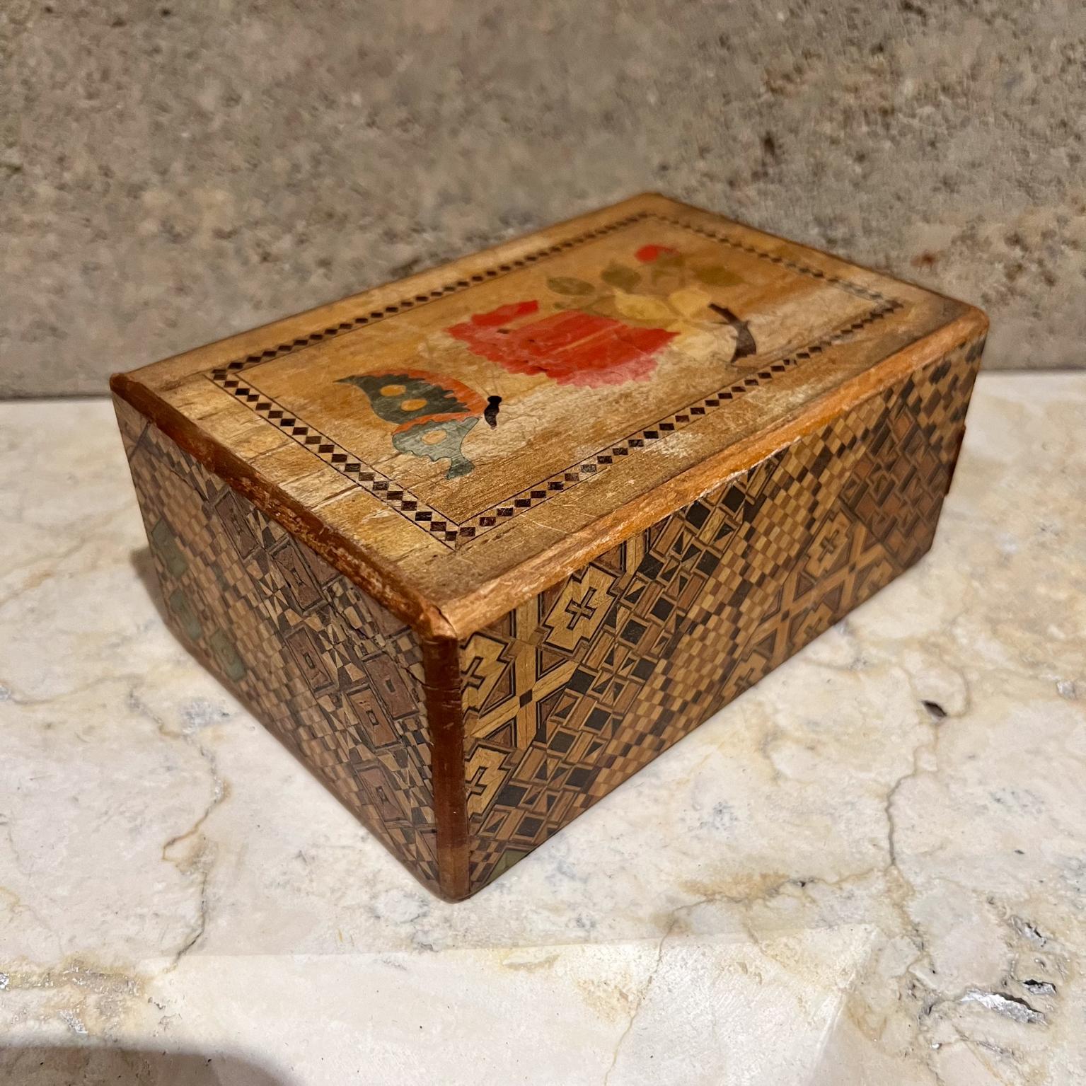 Mid-Century Modern Vintage Japanese Wood Himitsu Bako Puzzle Box