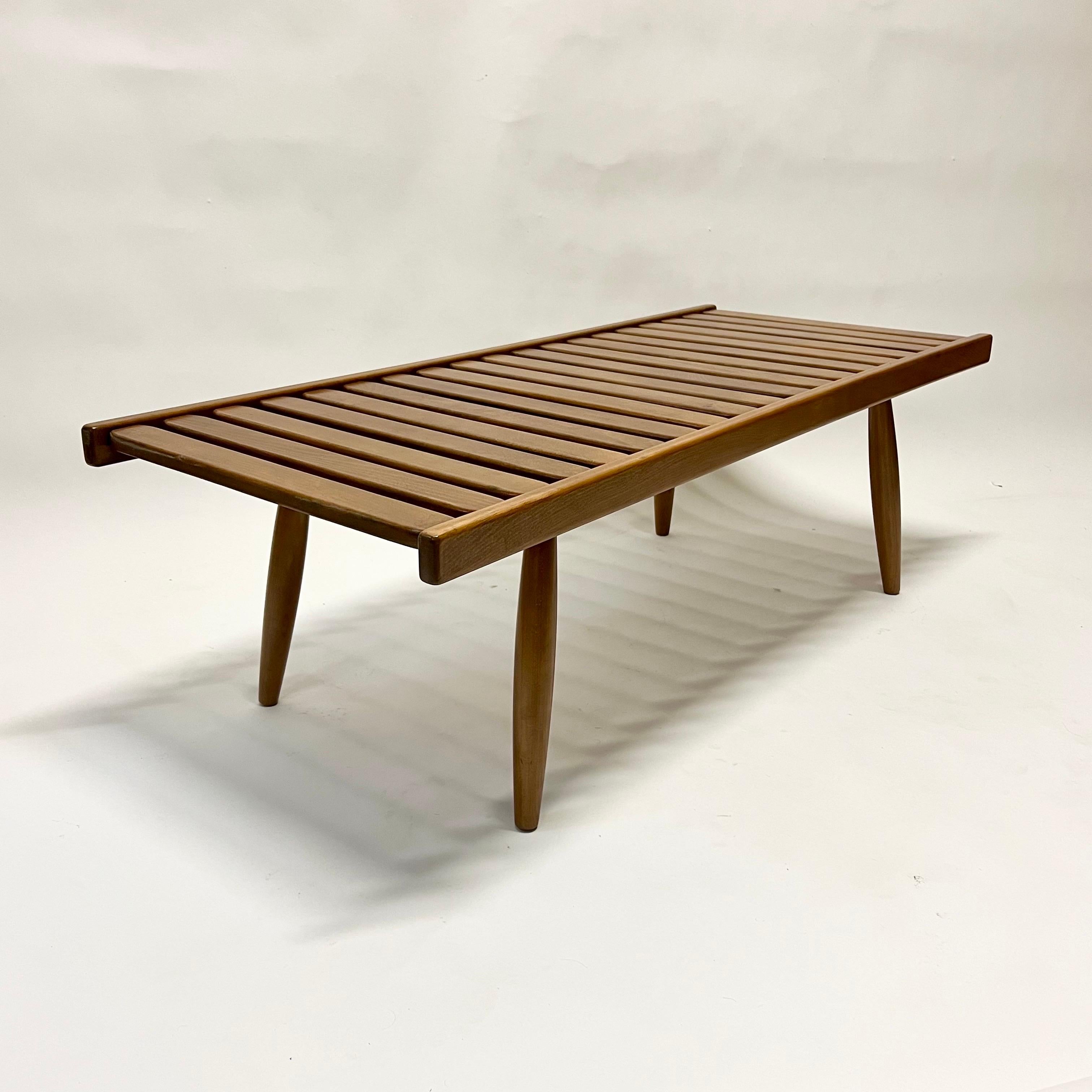 Mid-Century Modern Vintage Japanese Wood Slat Coffee Table c1960s For Sale