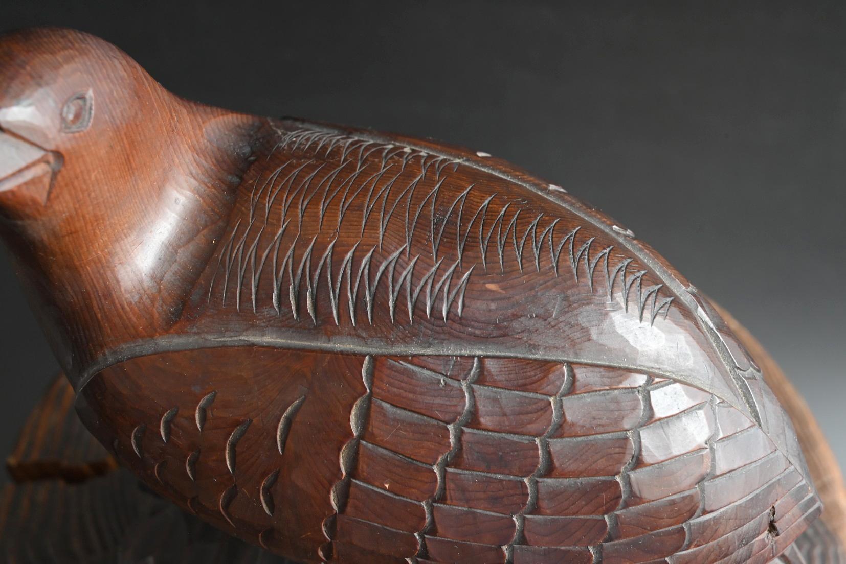 Statuetta giapponese d'epoca in legno di pernice bianca / Realizzata nel 1967 / Epoca Showa in vendita 9