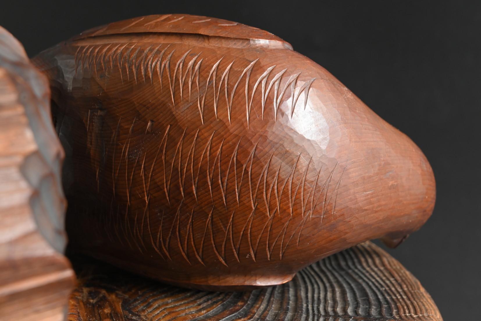 Statuetta giapponese d'epoca in legno di pernice bianca / Realizzata nel 1967 / Epoca Showa in vendita 10