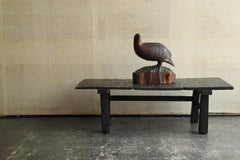 Figurita vintage japonesa de madera de perdiz / Fabricada en 1967 / Época Showa