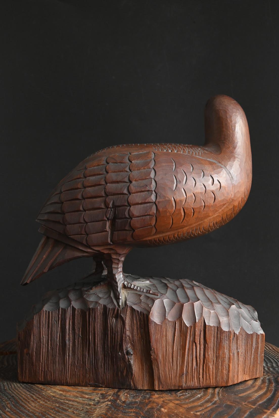 Statuetta giapponese d'epoca in legno di pernice bianca / Realizzata nel 1967 / Epoca Showa In condizioni buone in vendita a Sammu-shi, Chiba