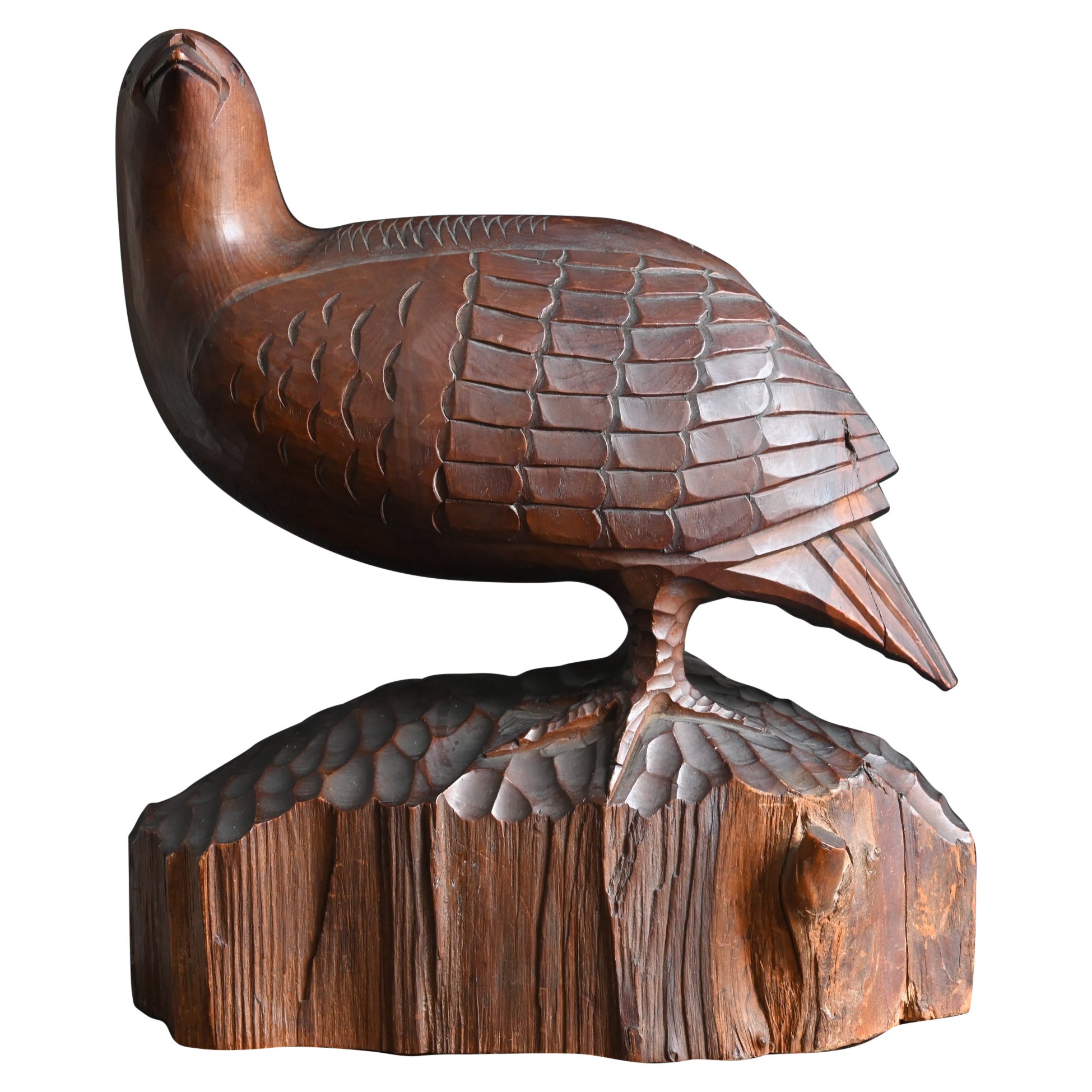 Statuetta giapponese d'epoca in legno di pernice bianca / Realizzata nel 1967 / Epoca Showa in vendita