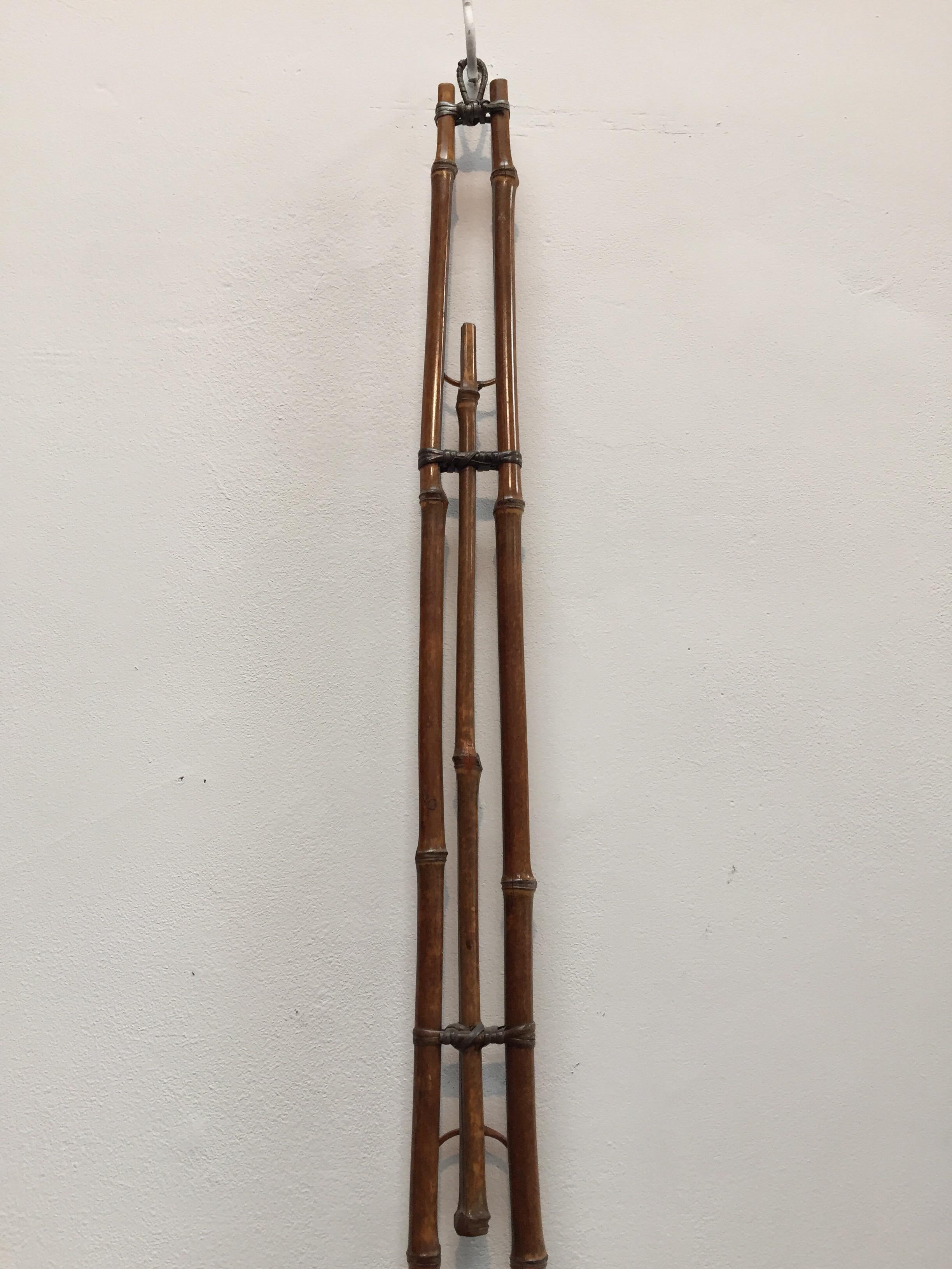 Hand-Crafted Vintage Japenese Bamboo Wall Hanging Vase