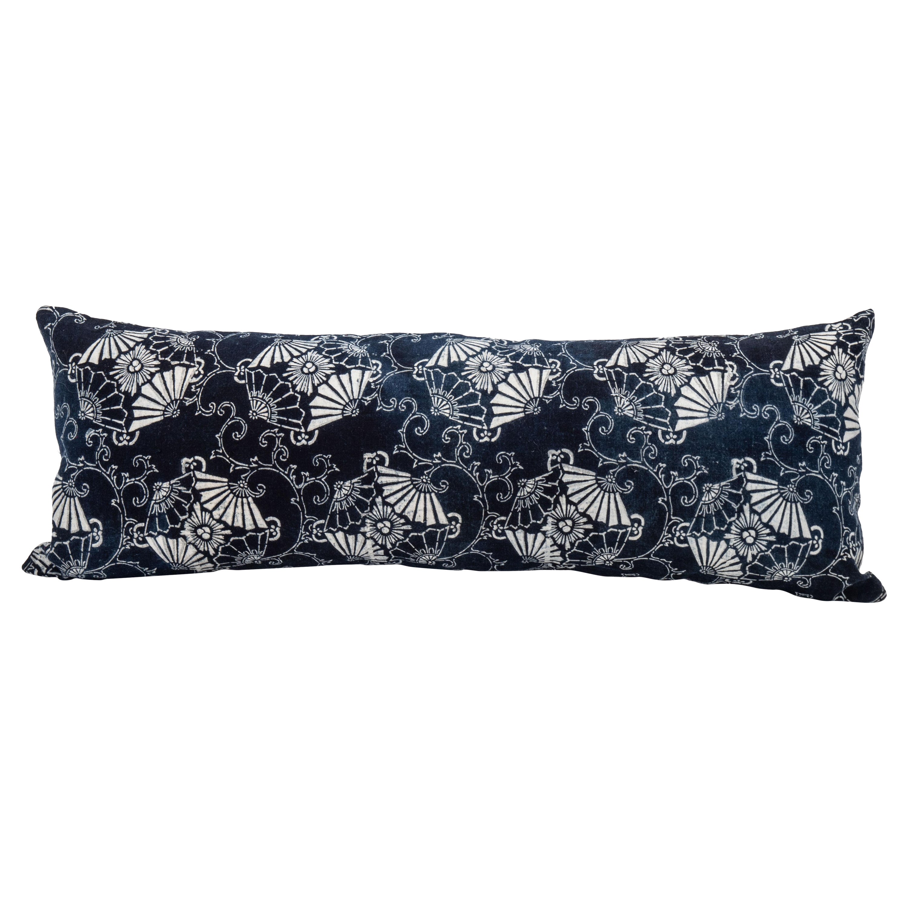 Federa per cuscino lombare in batik giapponese d'epoca