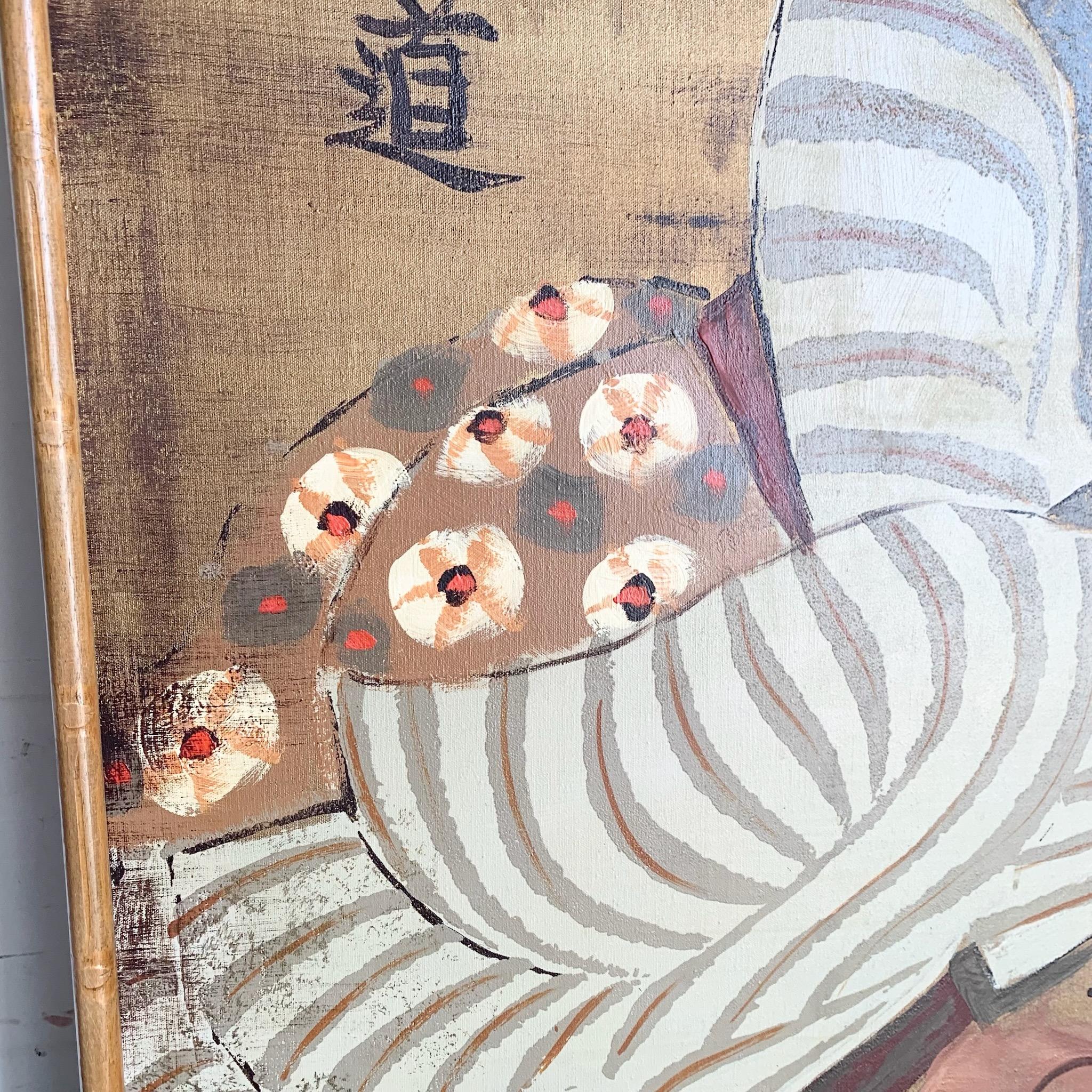 Vintage Japonisme signiert und gerahmt Gemälde von Lee Reynolds im Angebot 1