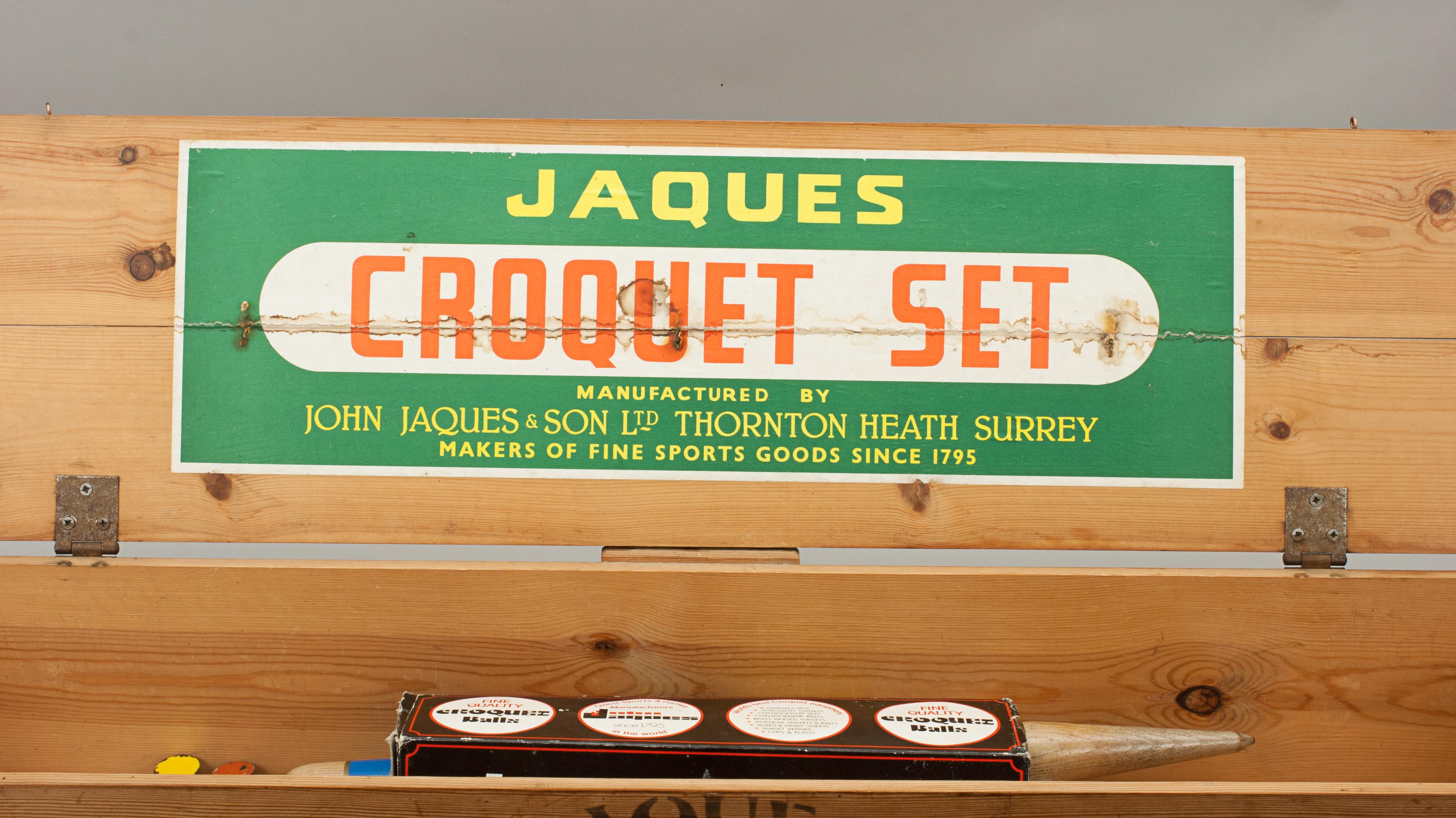 Vintage Jaques Brass Bound, Oxford Croquet Set 3