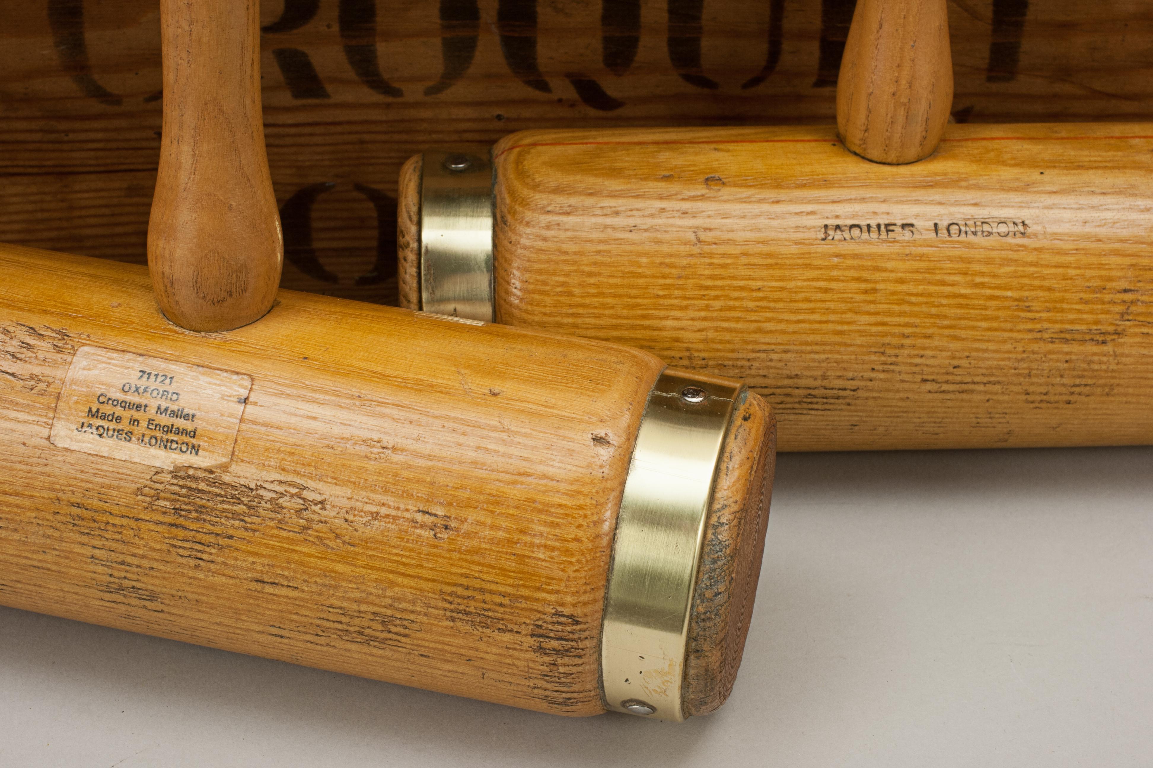 English Vintage Jaques Brass Bound, Oxford Croquet Set