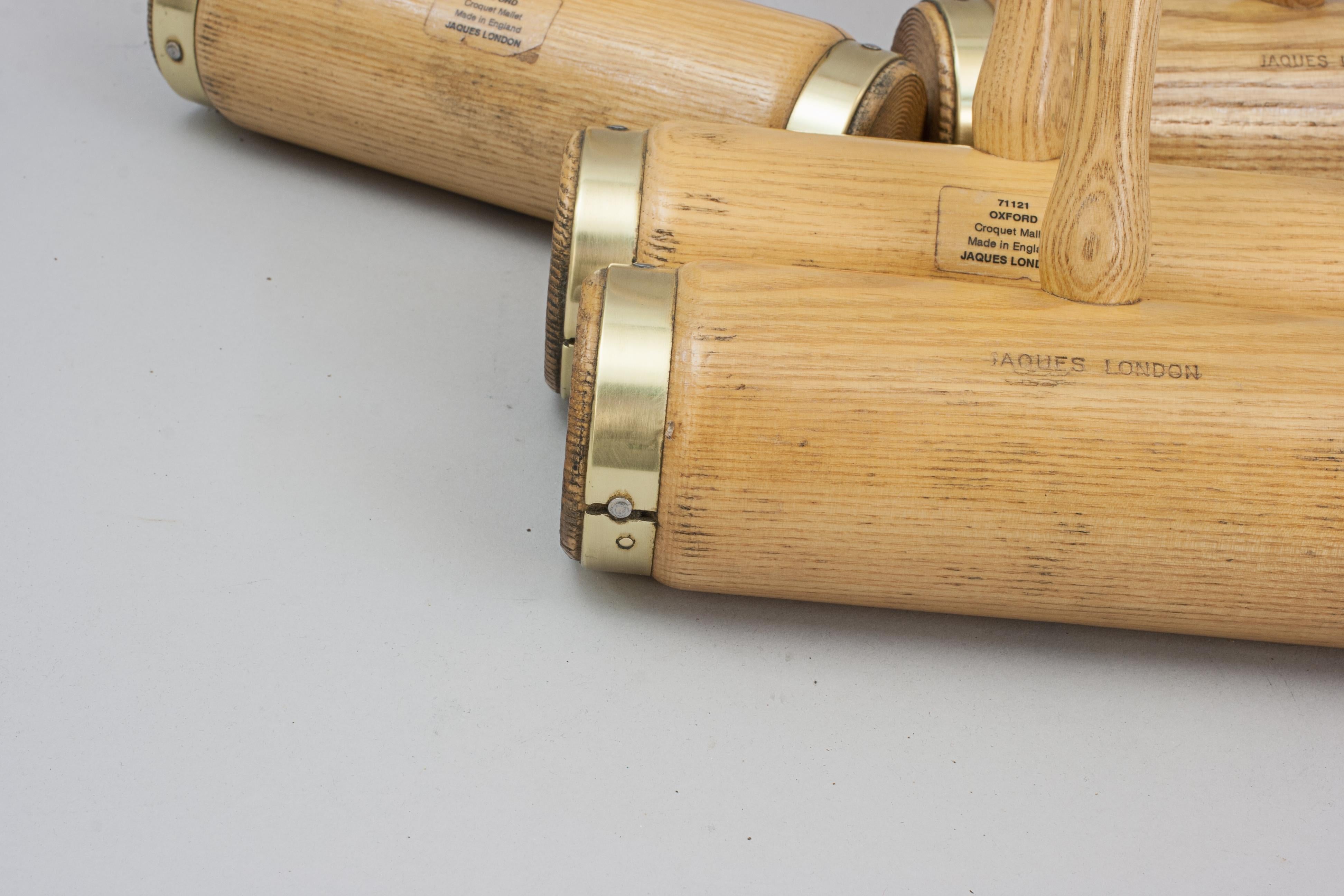 Vintage Jaques Brass Bound Oxford Croquet Set in Pine Box 4