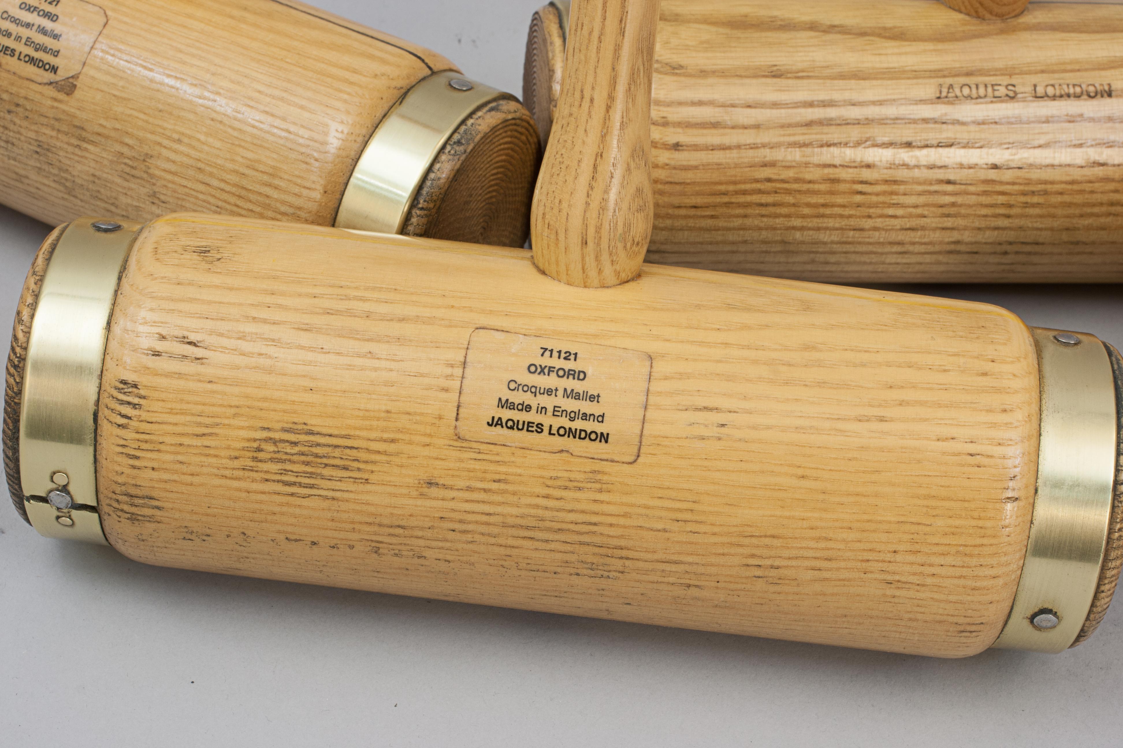 Vintage Jaques Brass Bound Oxford Croquet Set in Pine Box 1