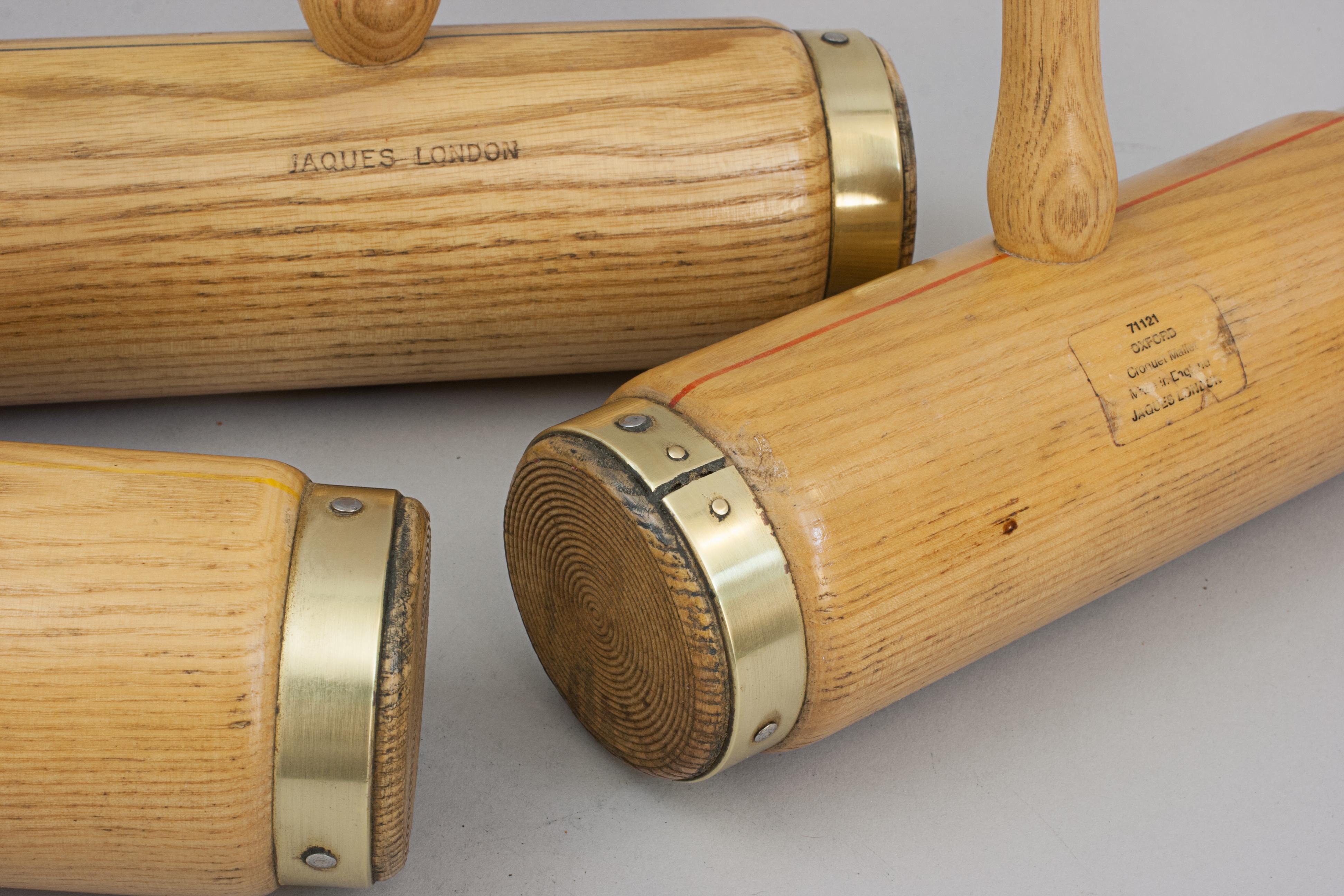 Vintage Jaques Brass Bound Oxford Croquet Set in Pine Box 2