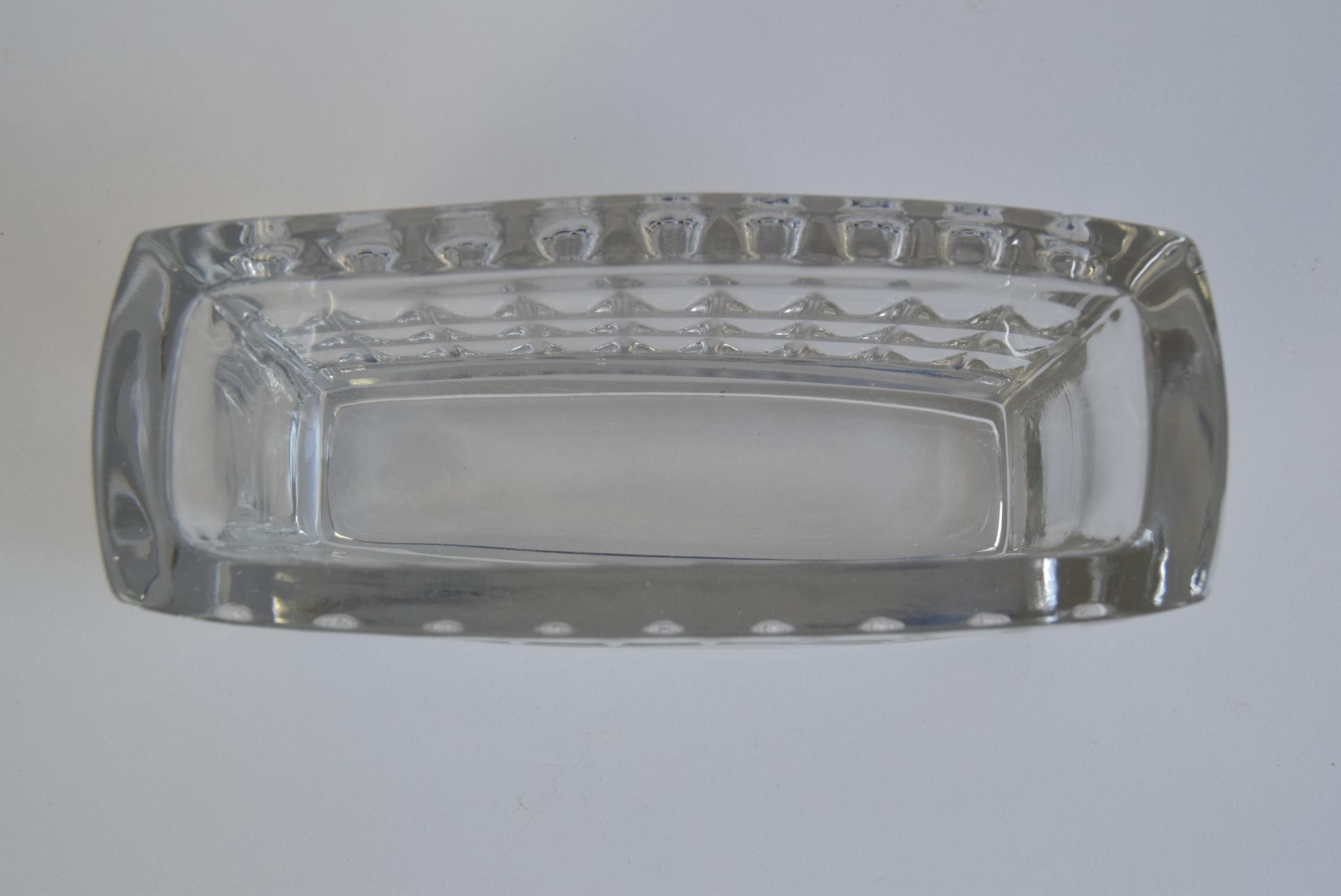 Vintage Jardiniere Glass Vase, by Rudolf Jurnikl, Rudolfova Hut, 1960's. For Sale 4