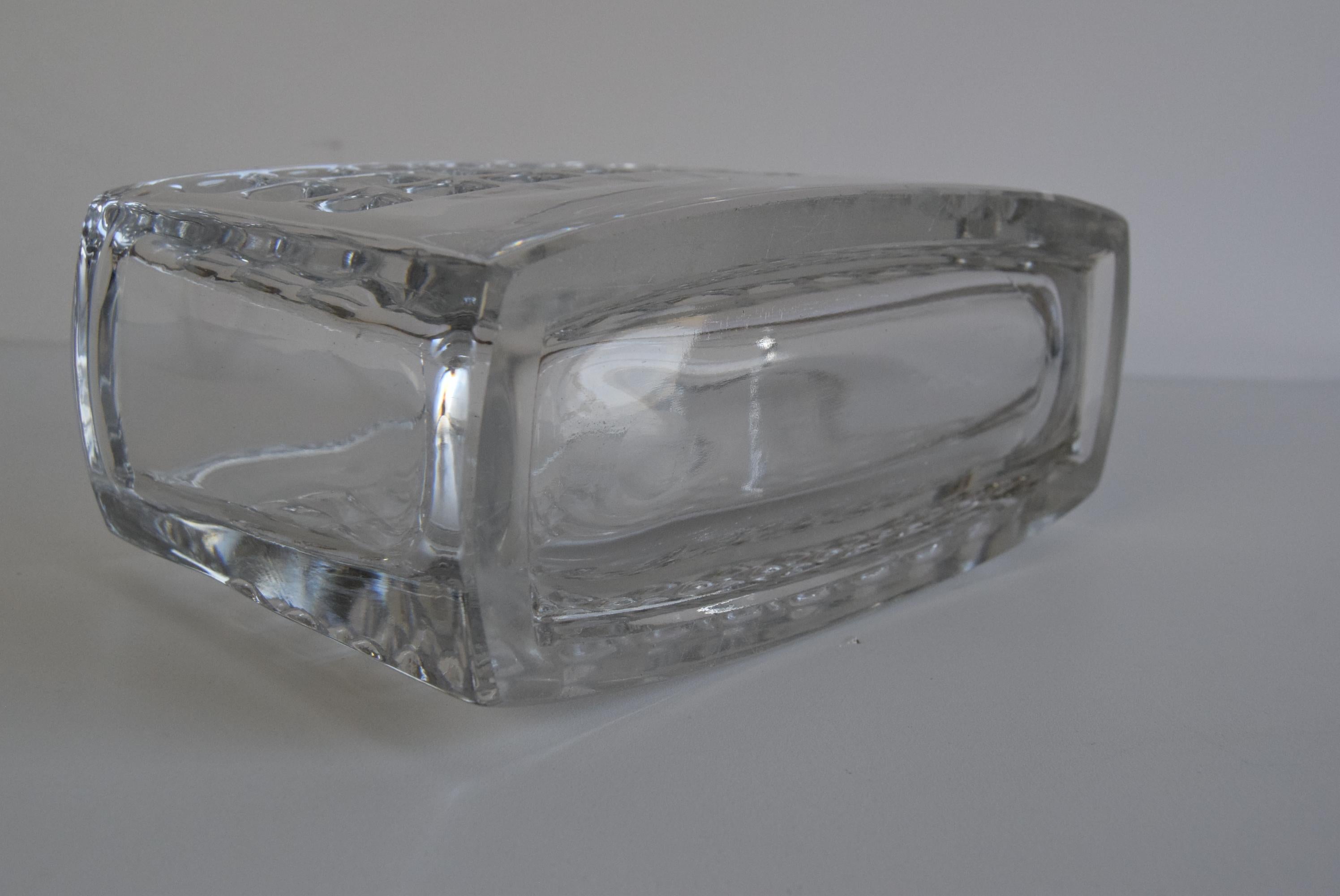 Vintage Jardiniere Glass Vase, by Rudolf Jurnikl, Rudolfova Hut, 1960's. For Sale 6