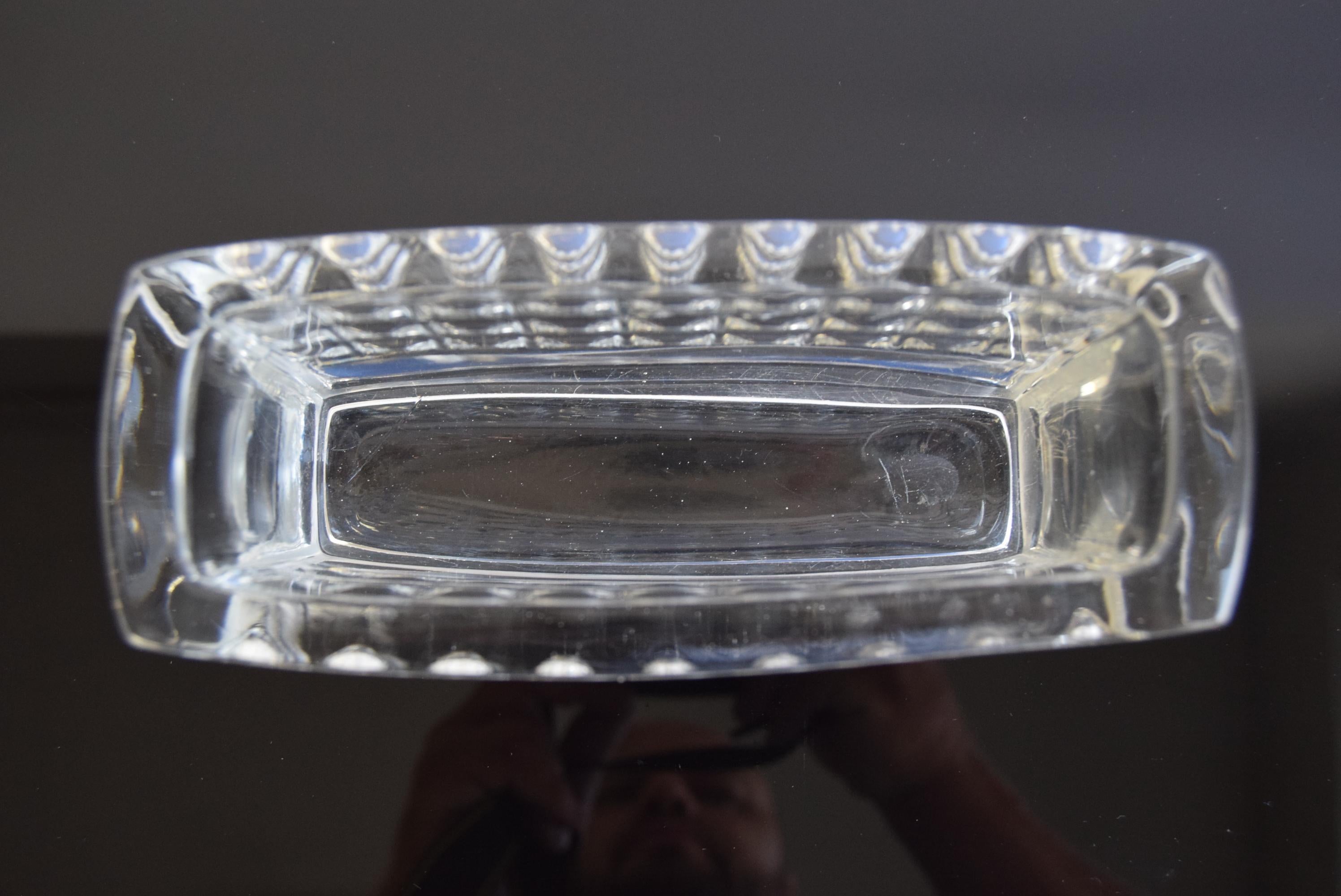 Czech Vintage Jardiniere Glass Vase, by Rudolf Jurnikl, Rudolfova Hut, 1960's. For Sale