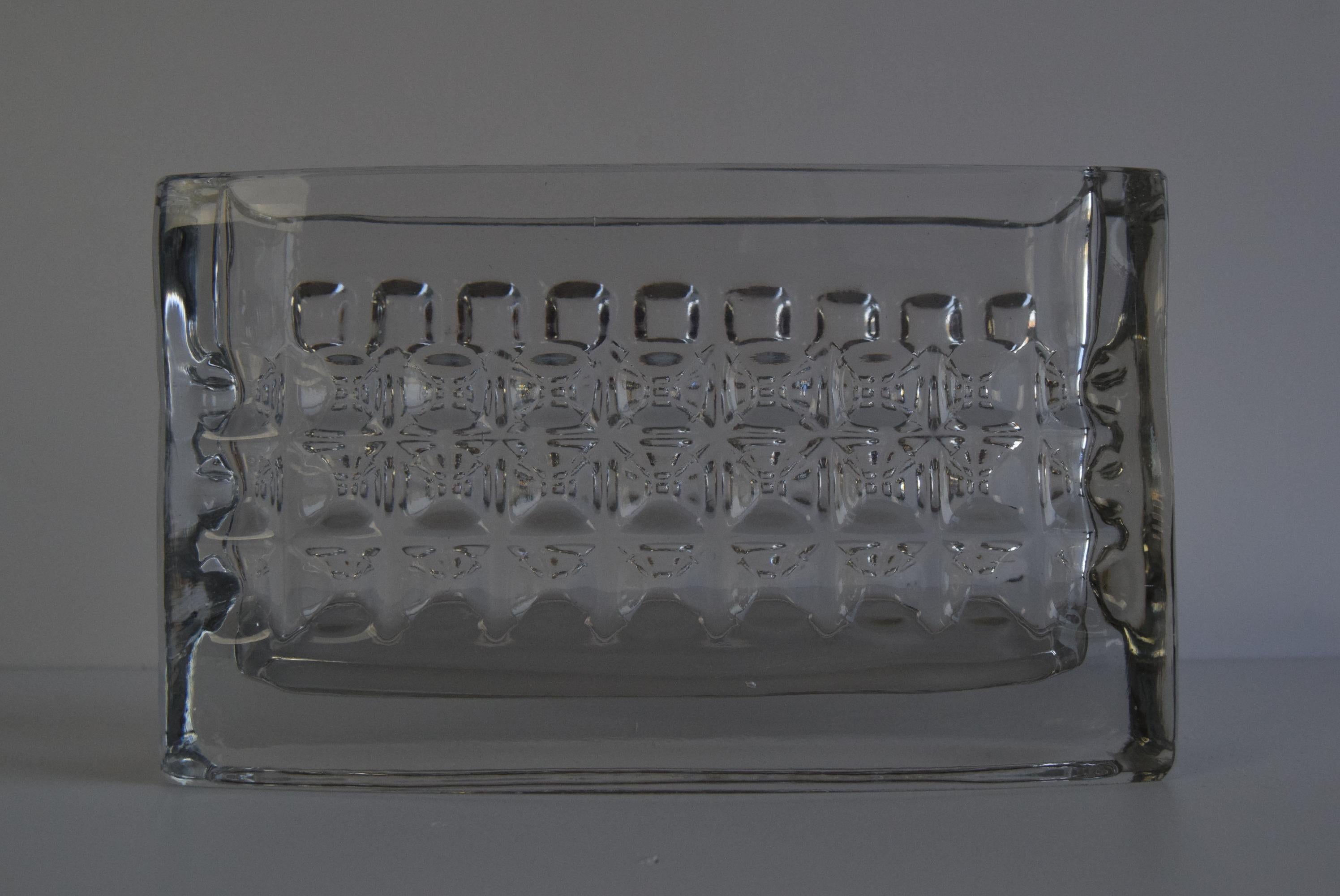 Vintage Jardiniere Glass Vase, by Rudolf Jurnikl, Rudolfova Hut, 1960's. In Good Condition For Sale In Praha, CZ