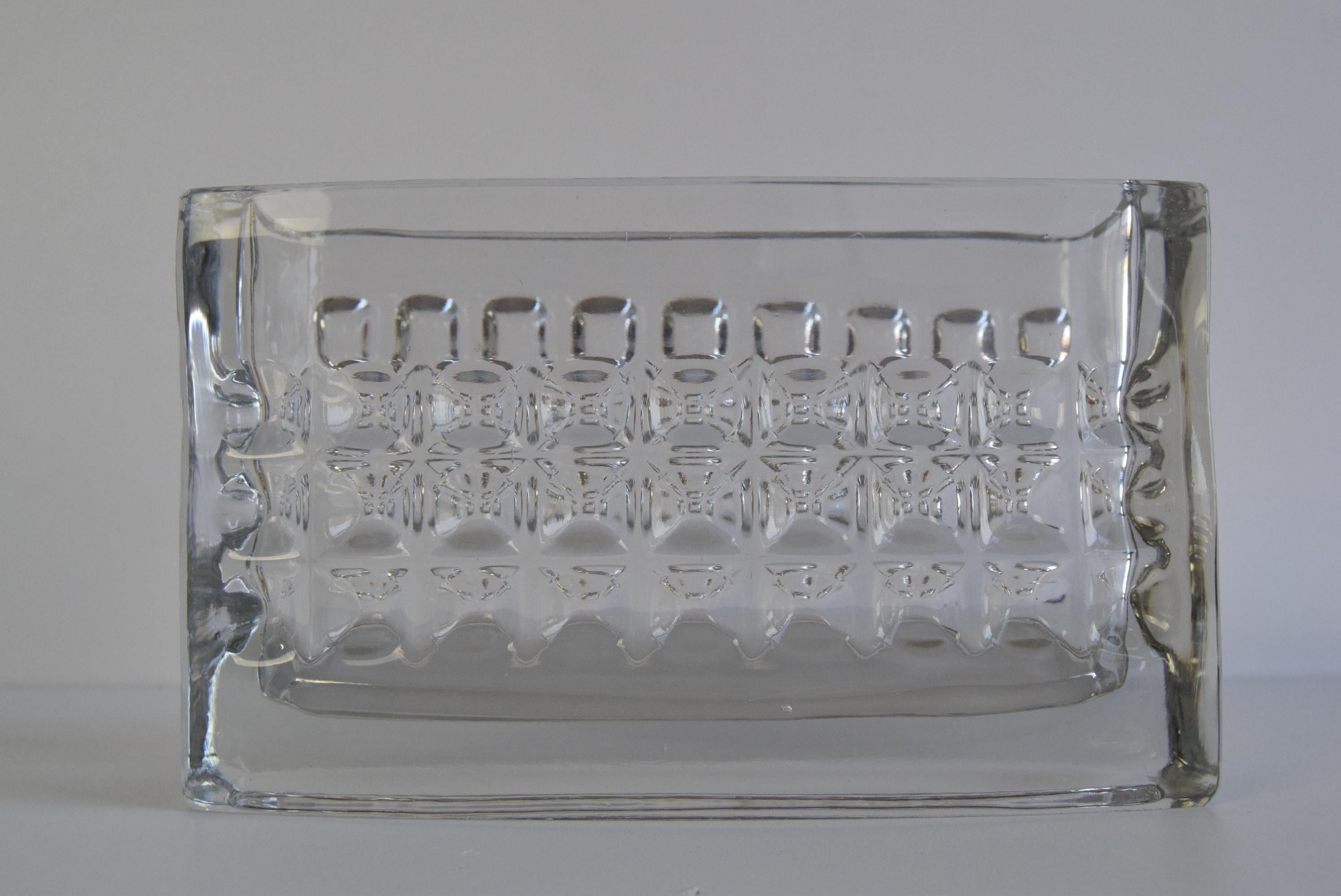Mid-20th Century Vintage Jardiniere Glass Vase, by Rudolf Jurnikl, Rudolfova Hut, 1960's. For Sale