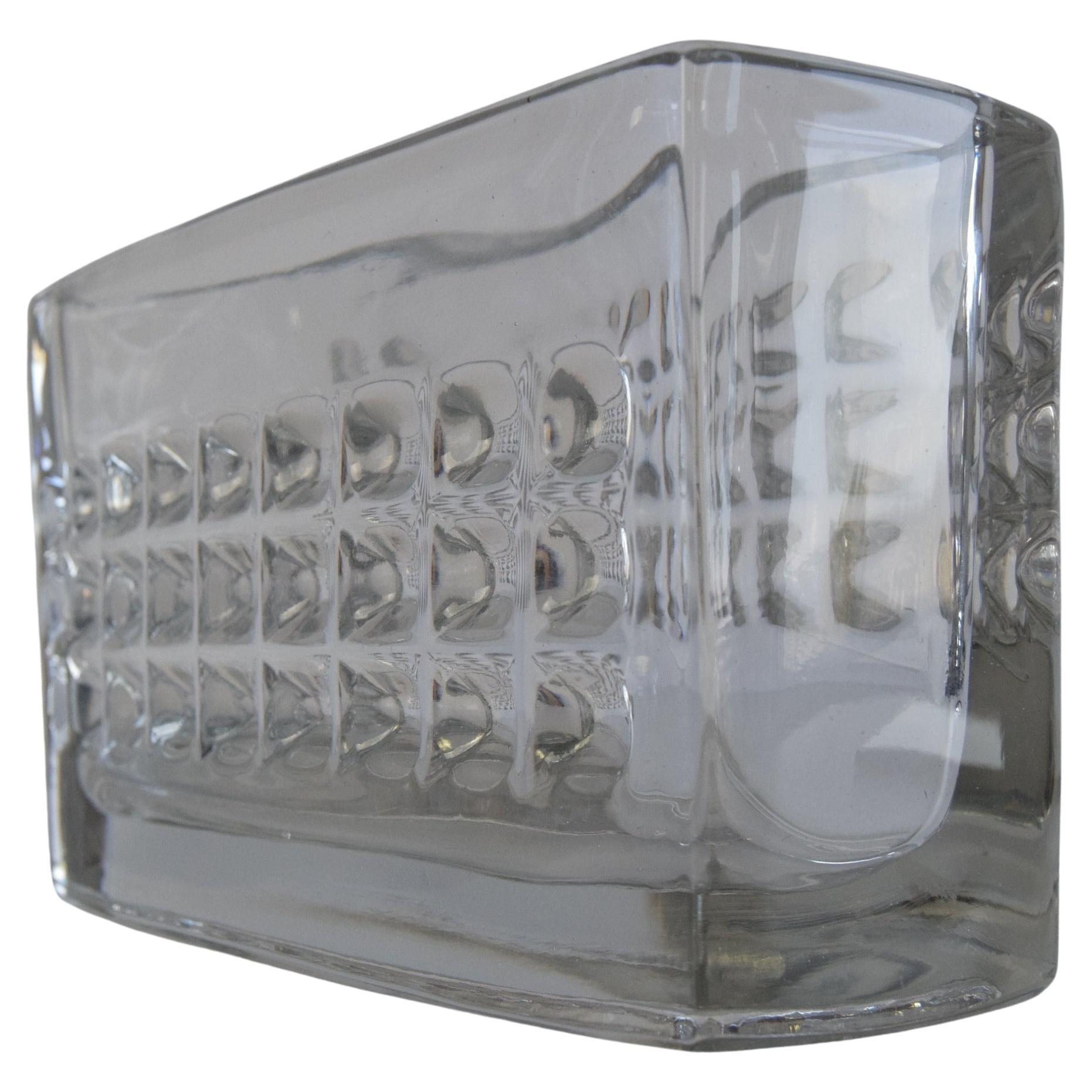 Vintage Jardiniere Glass Vase, by Rudolf Jurnikl, Rudolfova Hut, 1960's. For Sale