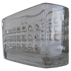 Jarrón vintage de cristal Jardiniere, de Rudolf Jurnikl, Rudolfova Hut, años 60.