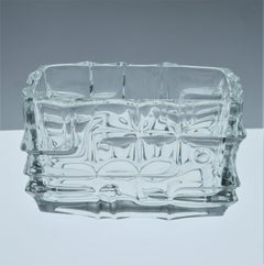 Vintage Jardiniere Glass Vase, Known as "Abstract" by Sklo Union, Czech Rep