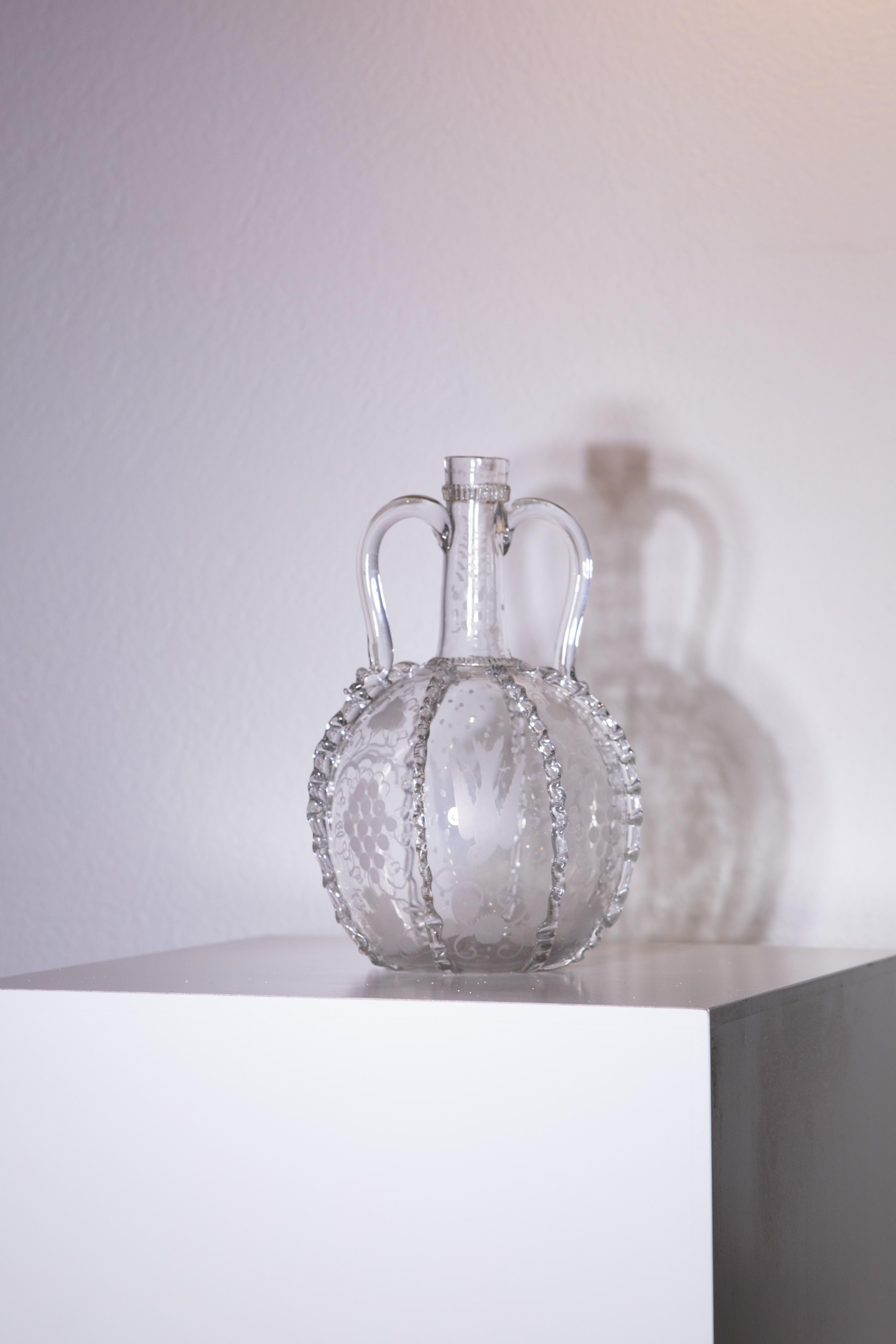 Blown Glass Vintage Jars, Set of 2 For Sale