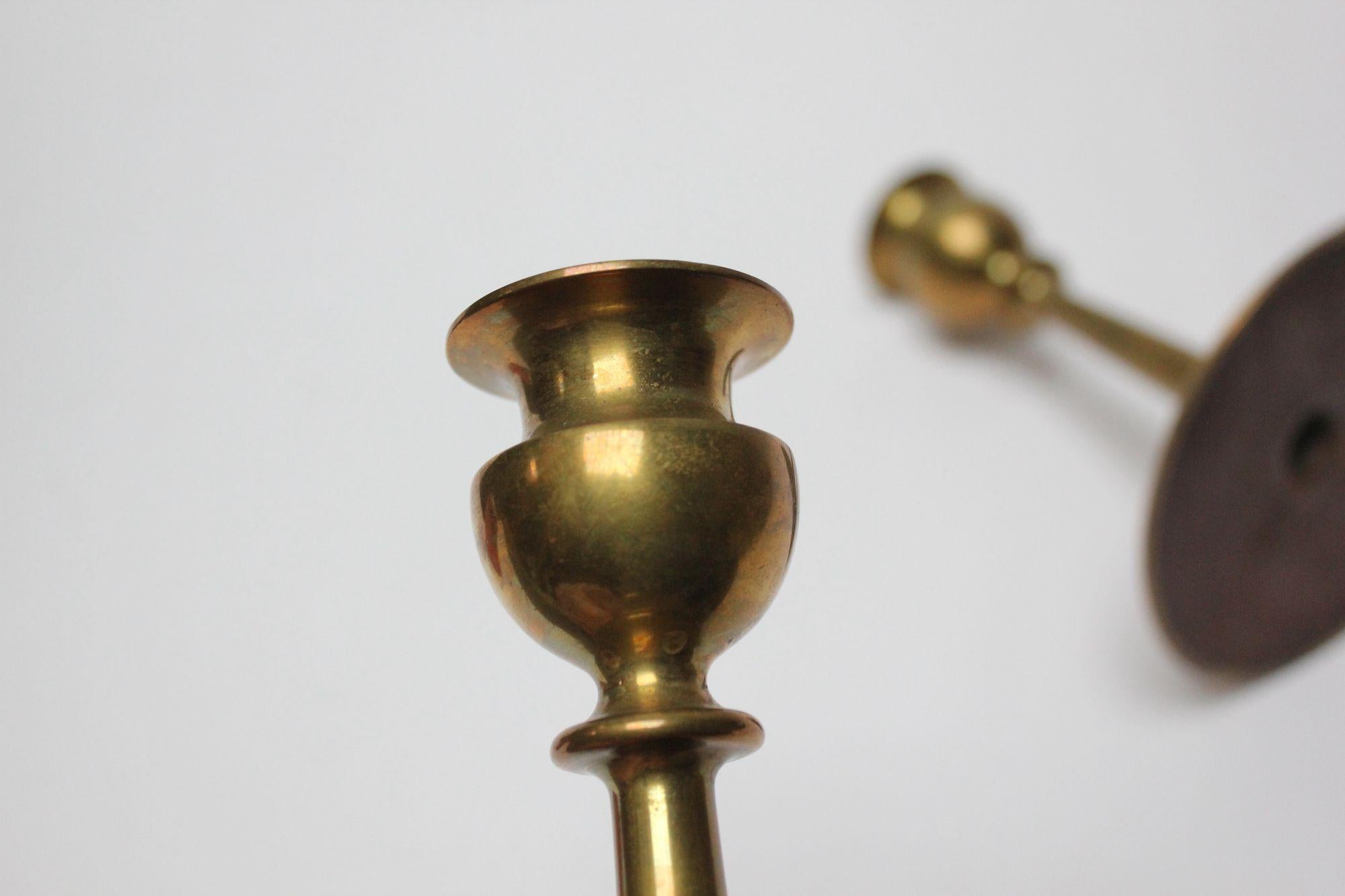 Vintage Jarvie-Style Brass Candlesticks For Sale 2