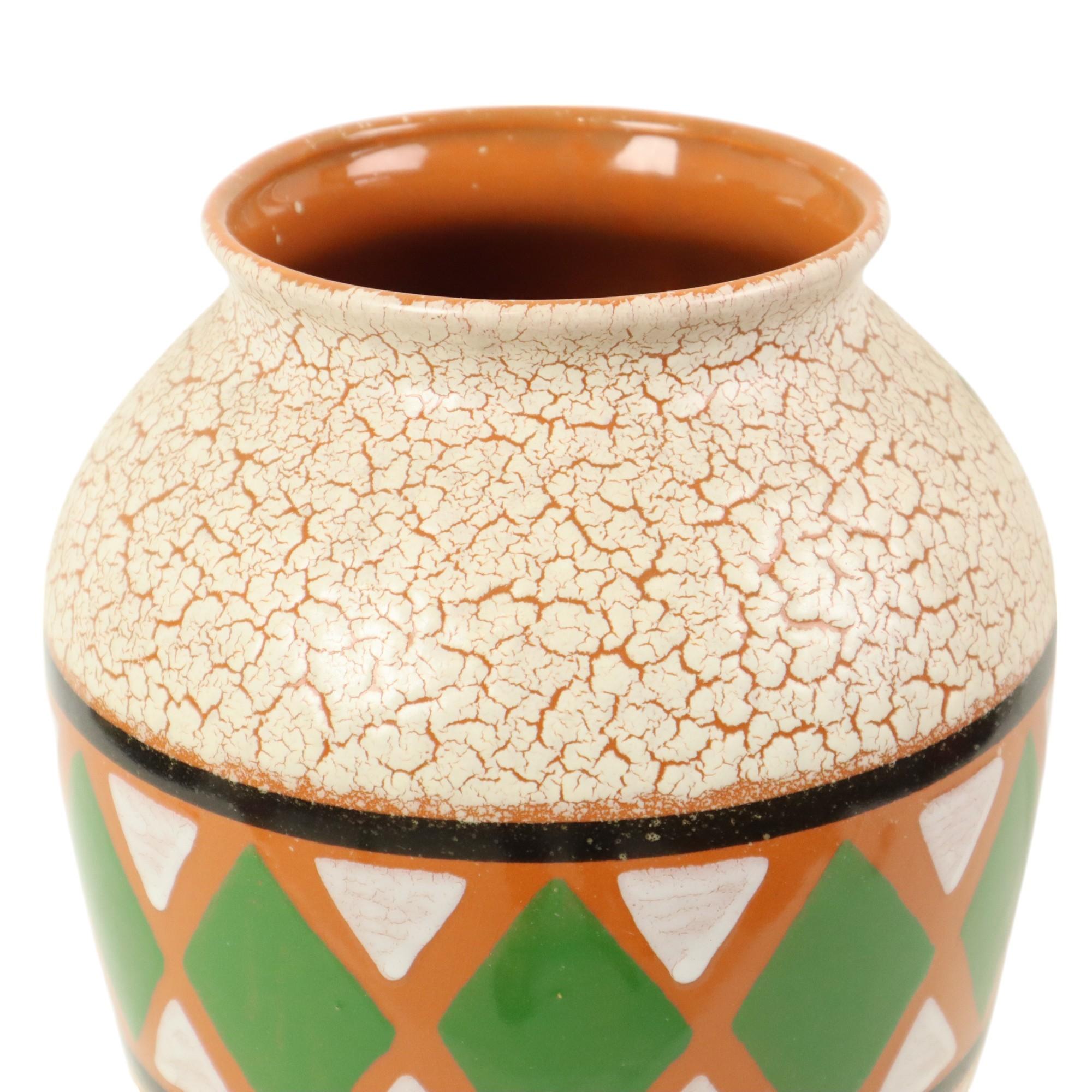 Vaso Jasba d'epoca Germania Ovest Ceramica Craquelé 106-35 In condizioni buone in vendita a Poperinge, BE